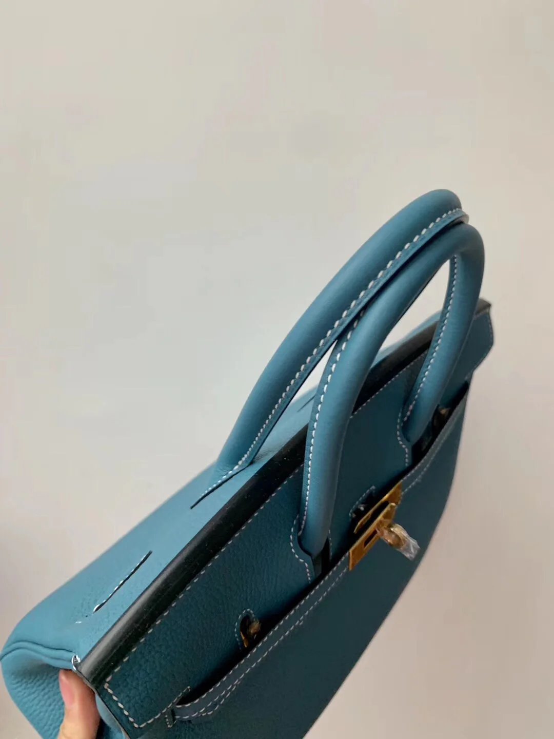 Сумка Hermes Birkin 25 Togo 75 Denim Blue с золотой пряжкой