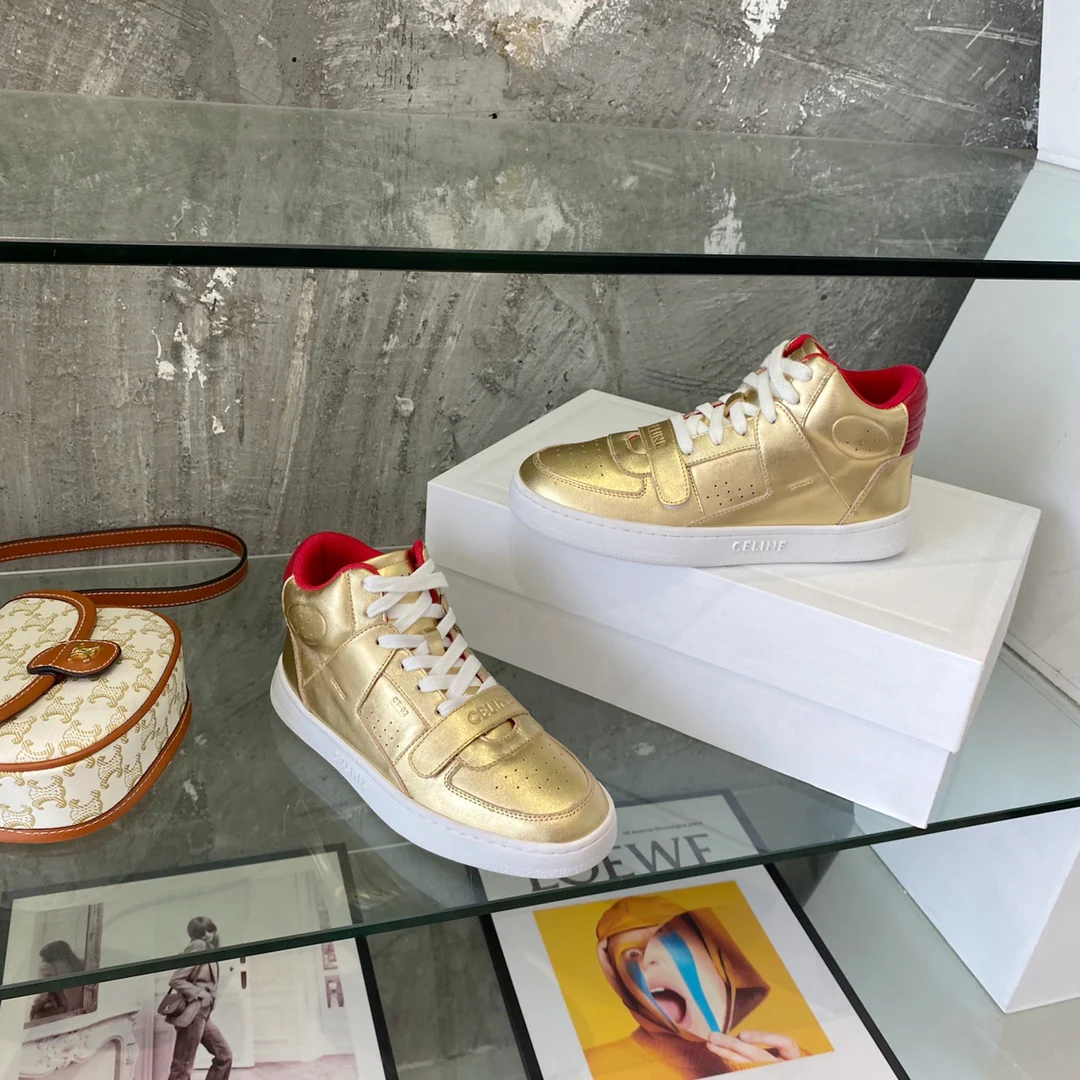 Спортивные высокие кроссовки Celine - унисекс - золотистые