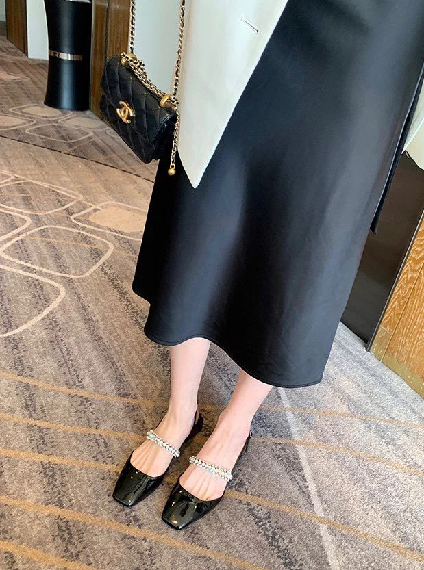 Черные сандалии-балетки Jimmy с квадратным носком