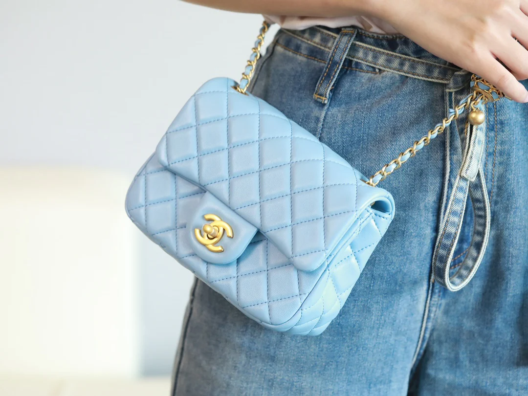 Chanel 2022 Walnut Gold Ball Square Fat Bread - 1