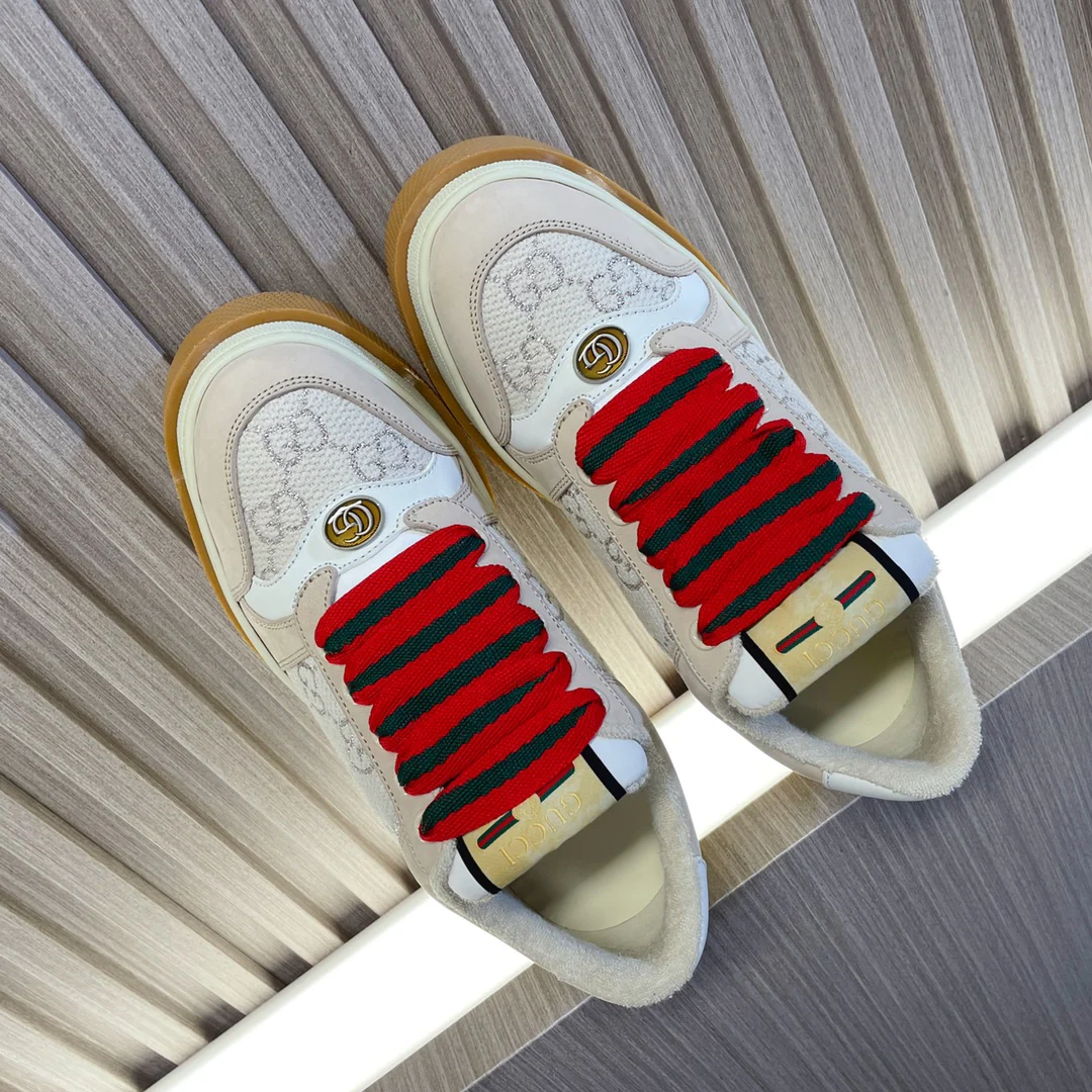 Новинка Gucci 2023 года - Туфли на платформе Dirty Shoes - Бежевые