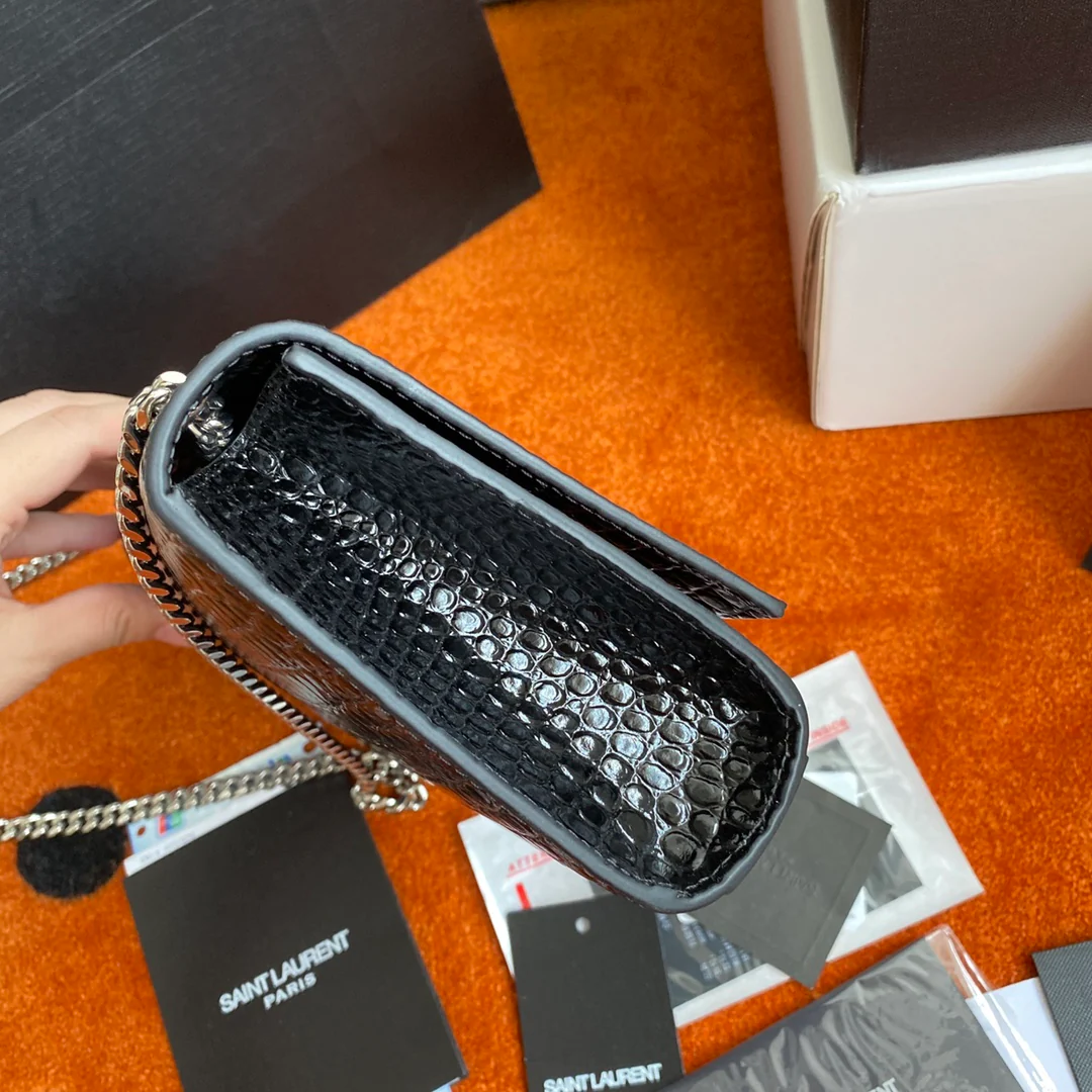 Сумка YSL Kate с цепочкой и крокодиловым принтом - Маленькая - 1 шт.