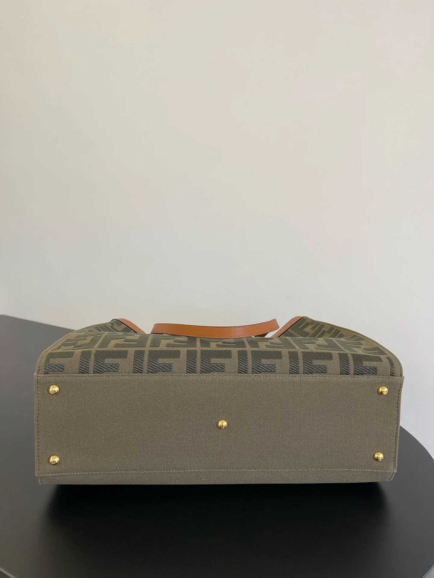 Холщовая сумка-тоут Fendi - темно-зеленая