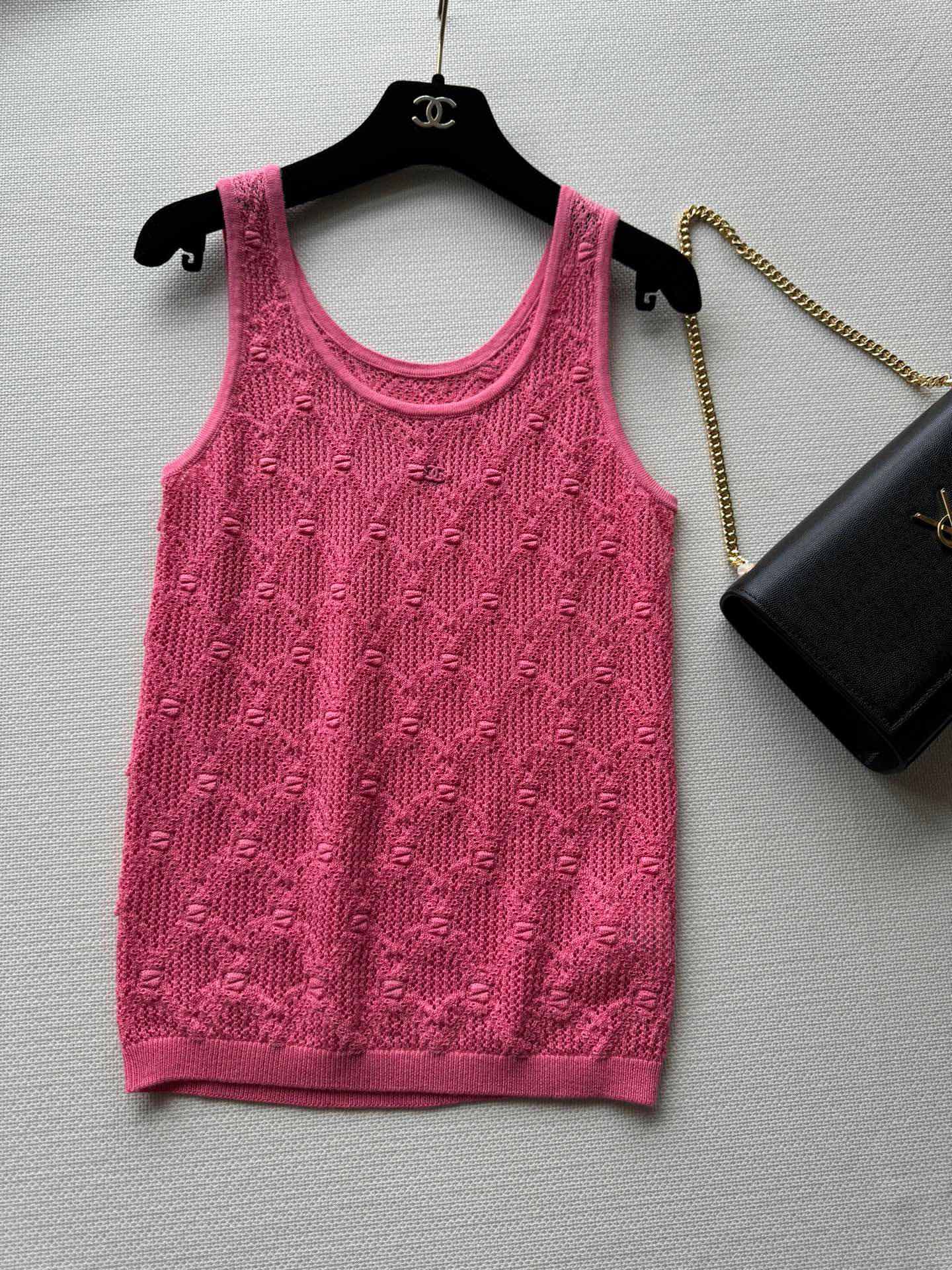 Жилет в стиле Chanel - 2403 - Новый розовый жилет