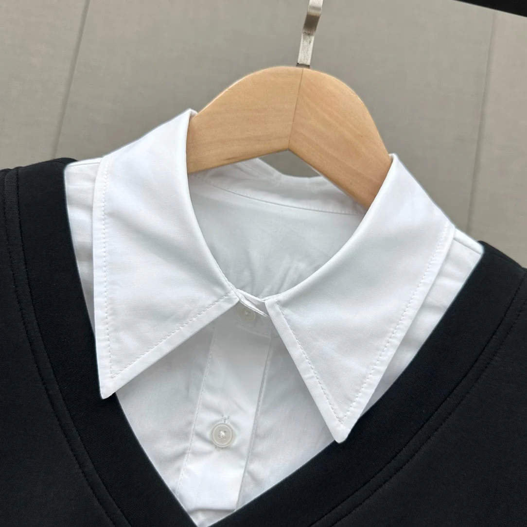 Miu Miu-2404 - Минималистичный повседневный комплект из двух частей из искусственной кожи - Черный