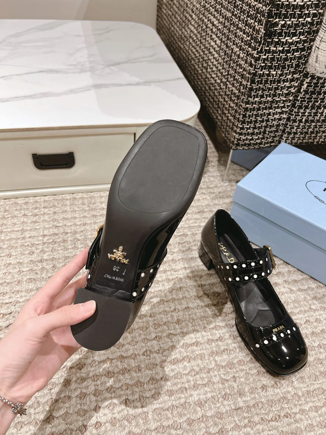 Туфли-мэри-джейн Prada - черные