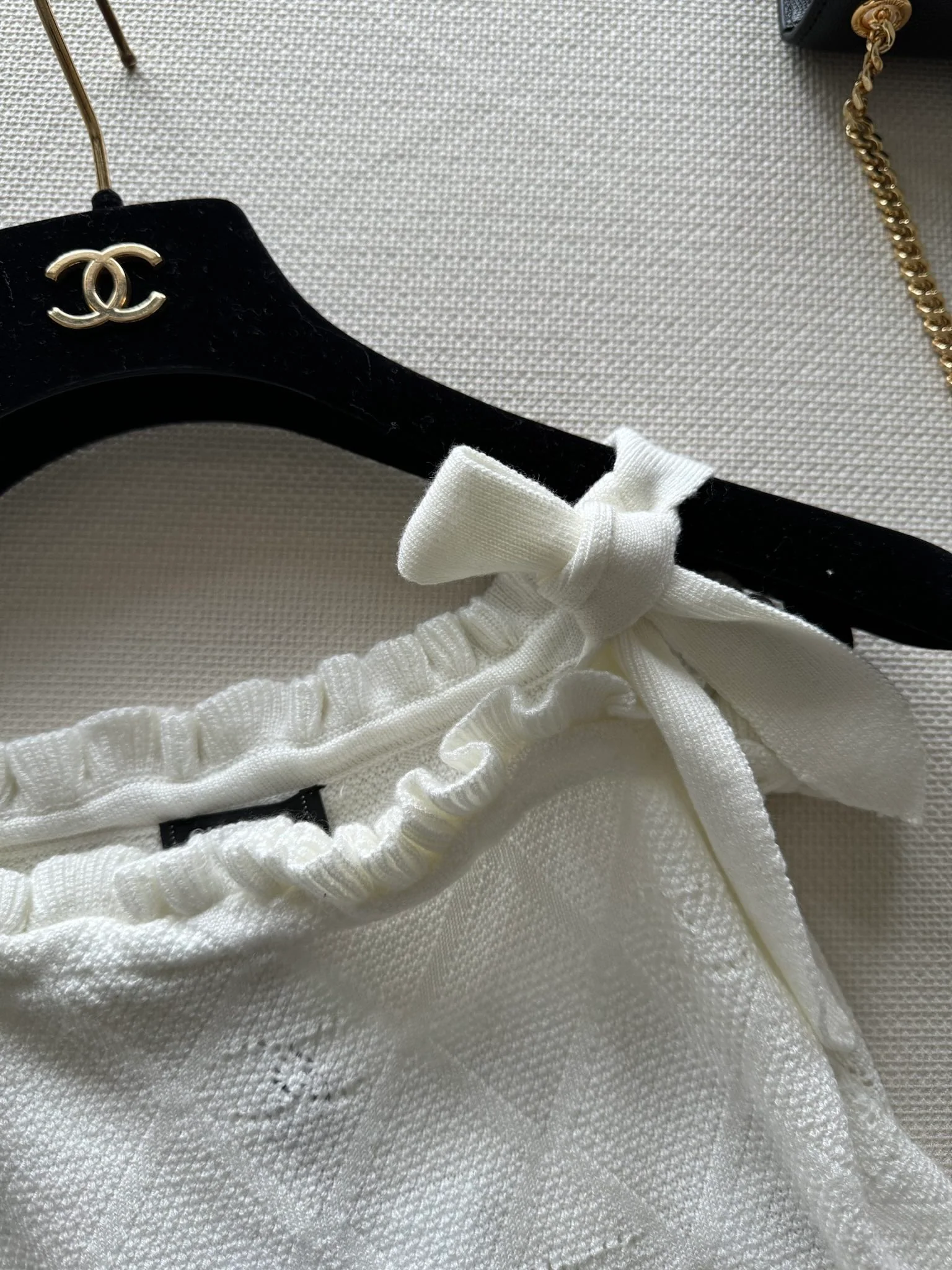 В стиле Chanel - 2403-24 Новая вязаная короткая майка-топ ранней весны - Розовая - 1