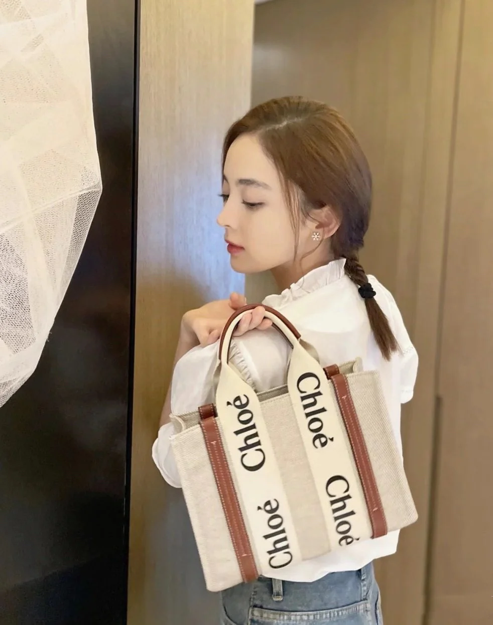 Сумка-тоут Chloe Woody - Маленькая - Коричневая