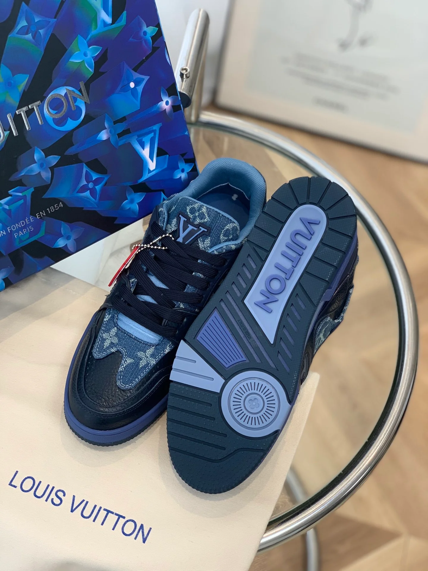 Кроссовки LV Trainer Series - Унисекс - Темно-синий канвас с монограммой