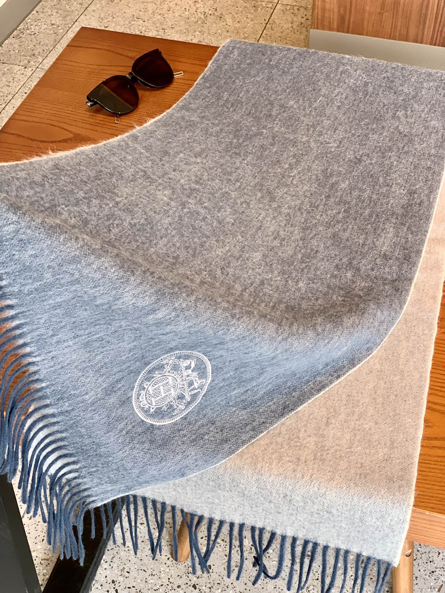 Двусторонний кашемировый шарф Hermes - 180 см - 35 см - 2