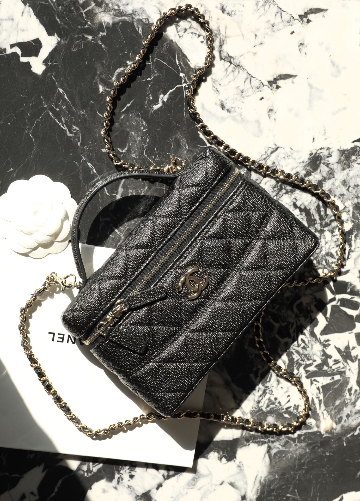 Длинный клатч-коробочка Chanel 25c-LP - черный