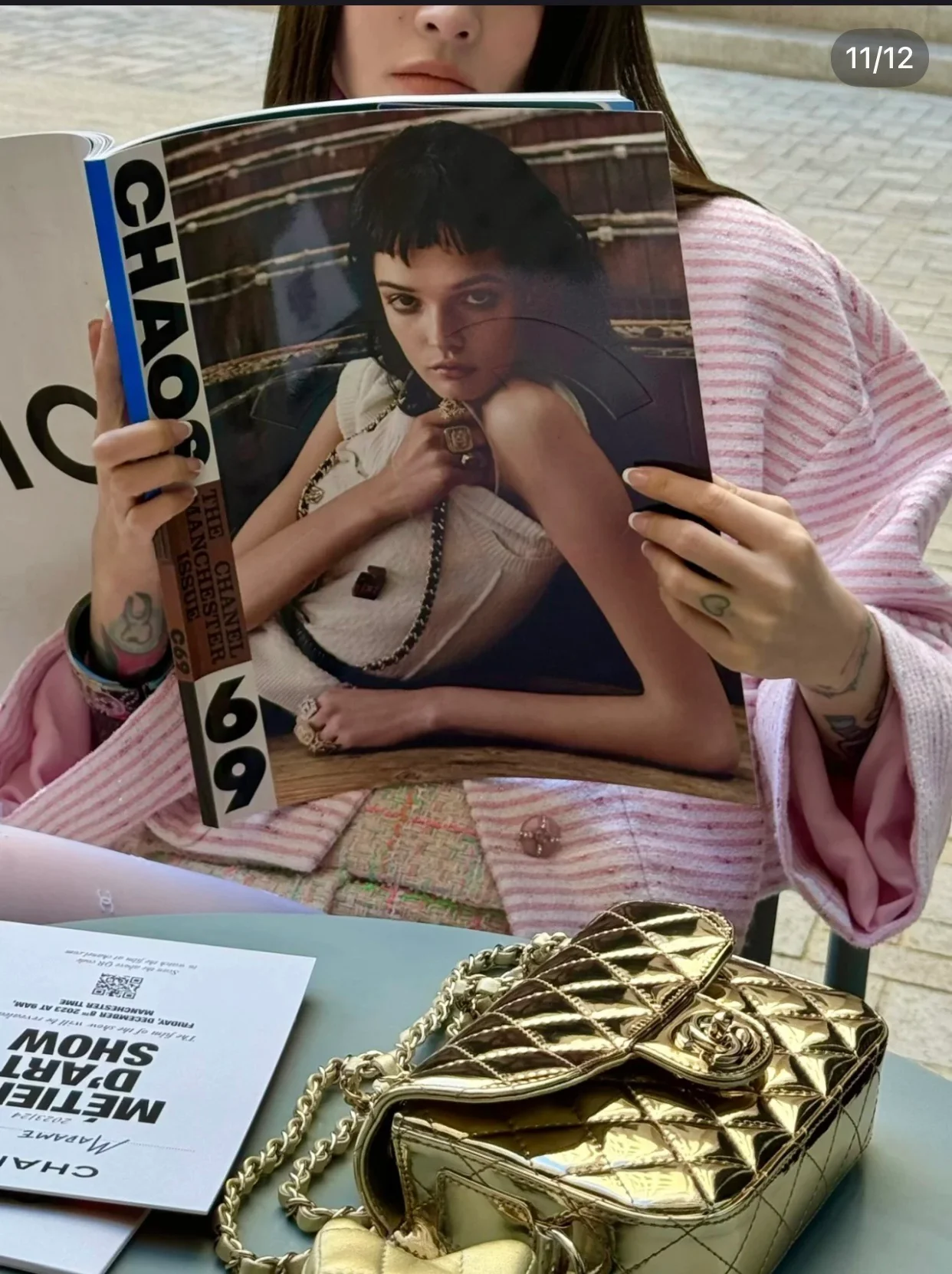 Весенняя коллекция Chanel 24c - Золотой кошелек для монет со звездным узором