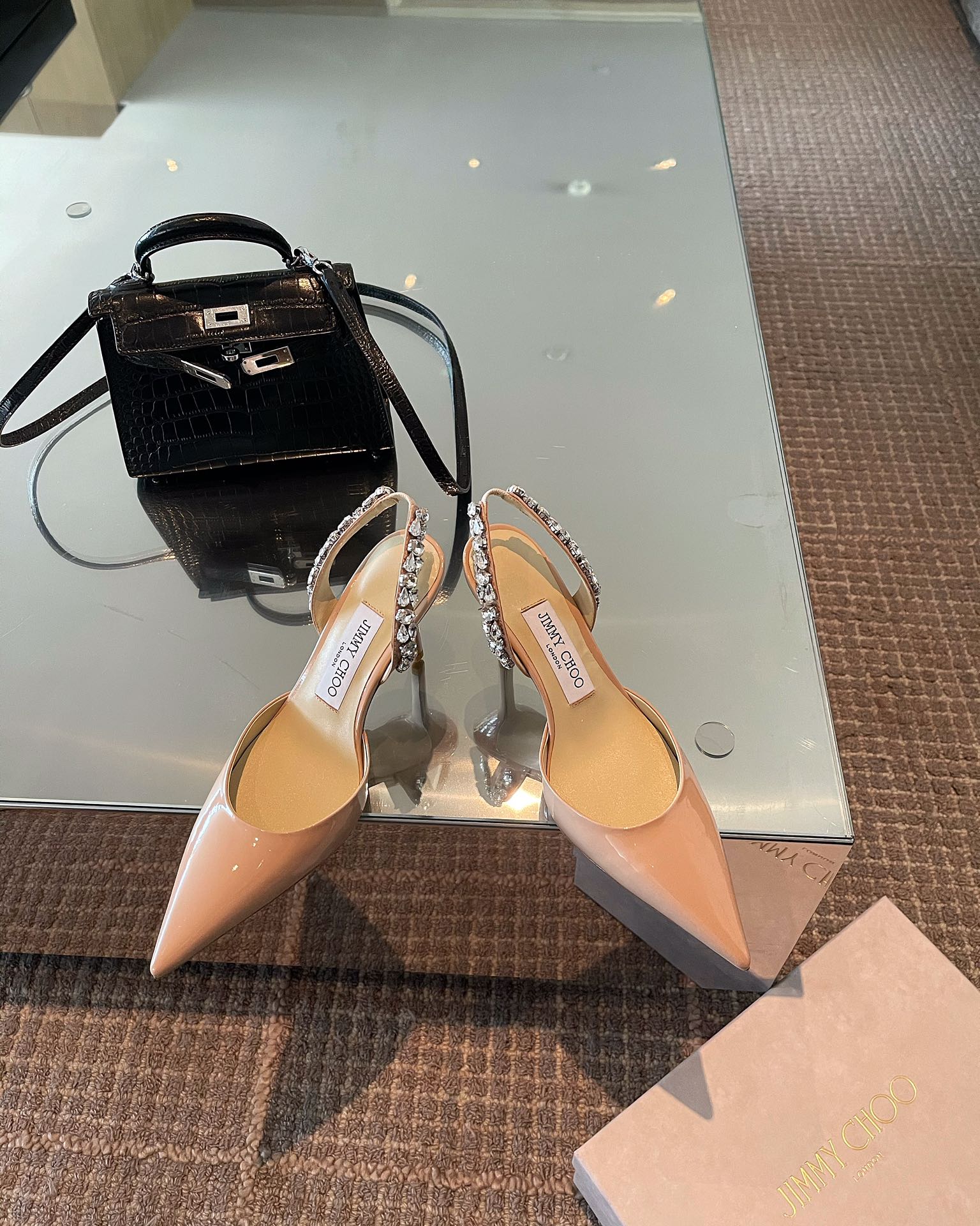 Jimmy 2022 Ранняя весна - Туфли на высоком каблуке ручной работы со стразами