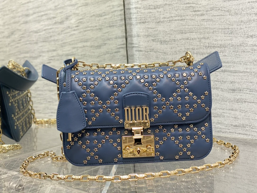 Сумка Dior Addict с цепочкой и замком - Лимитированная серия к фестивалю Циси - Синяя