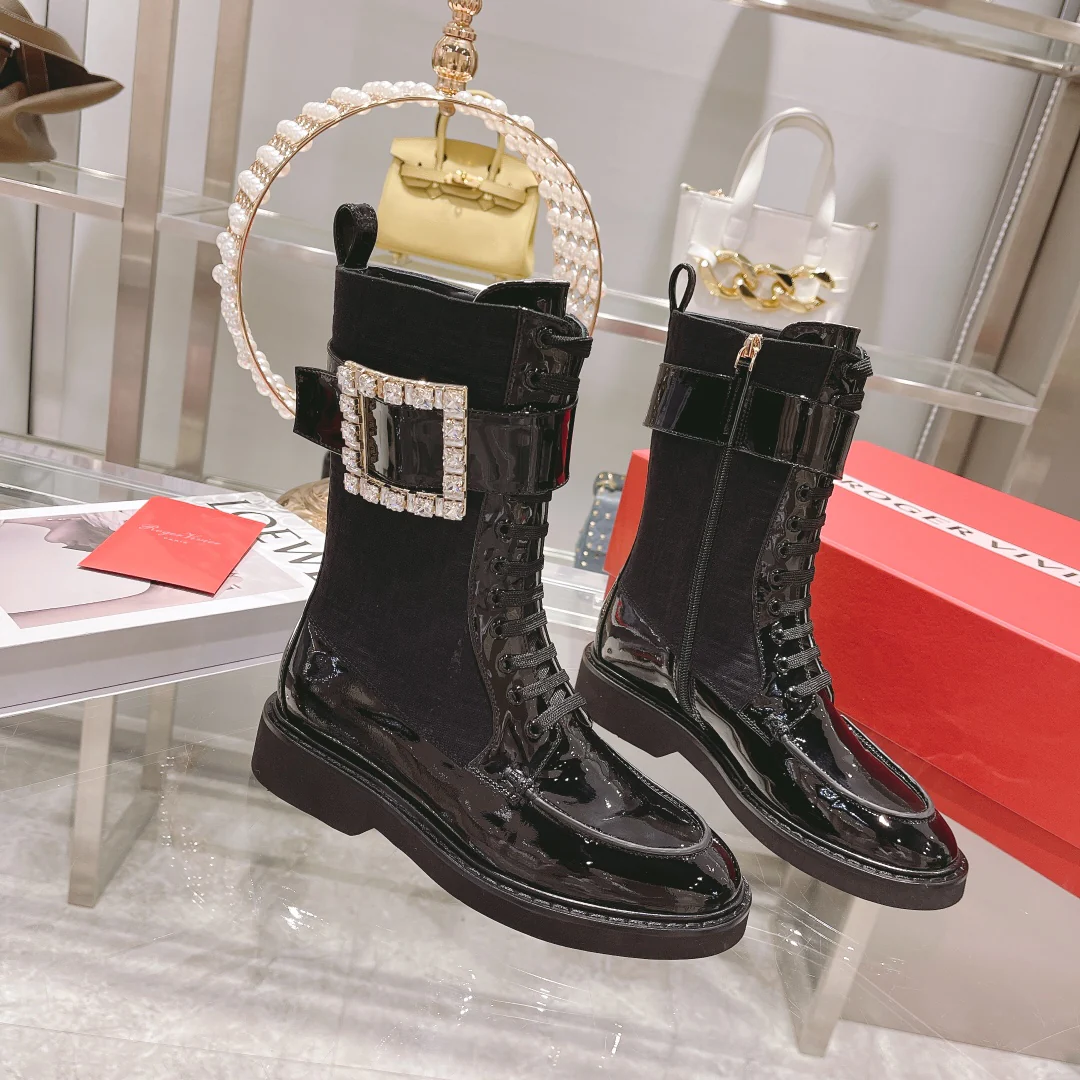 Тканевые ботинки Martin средней высоты, британского стиля, черные.