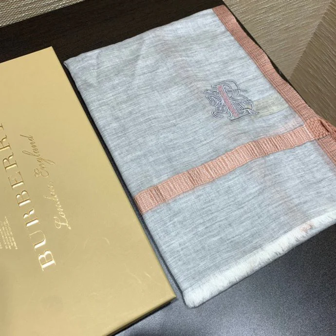 Burberry - Премиальный водорастворимый кашемировый шарф - Серый