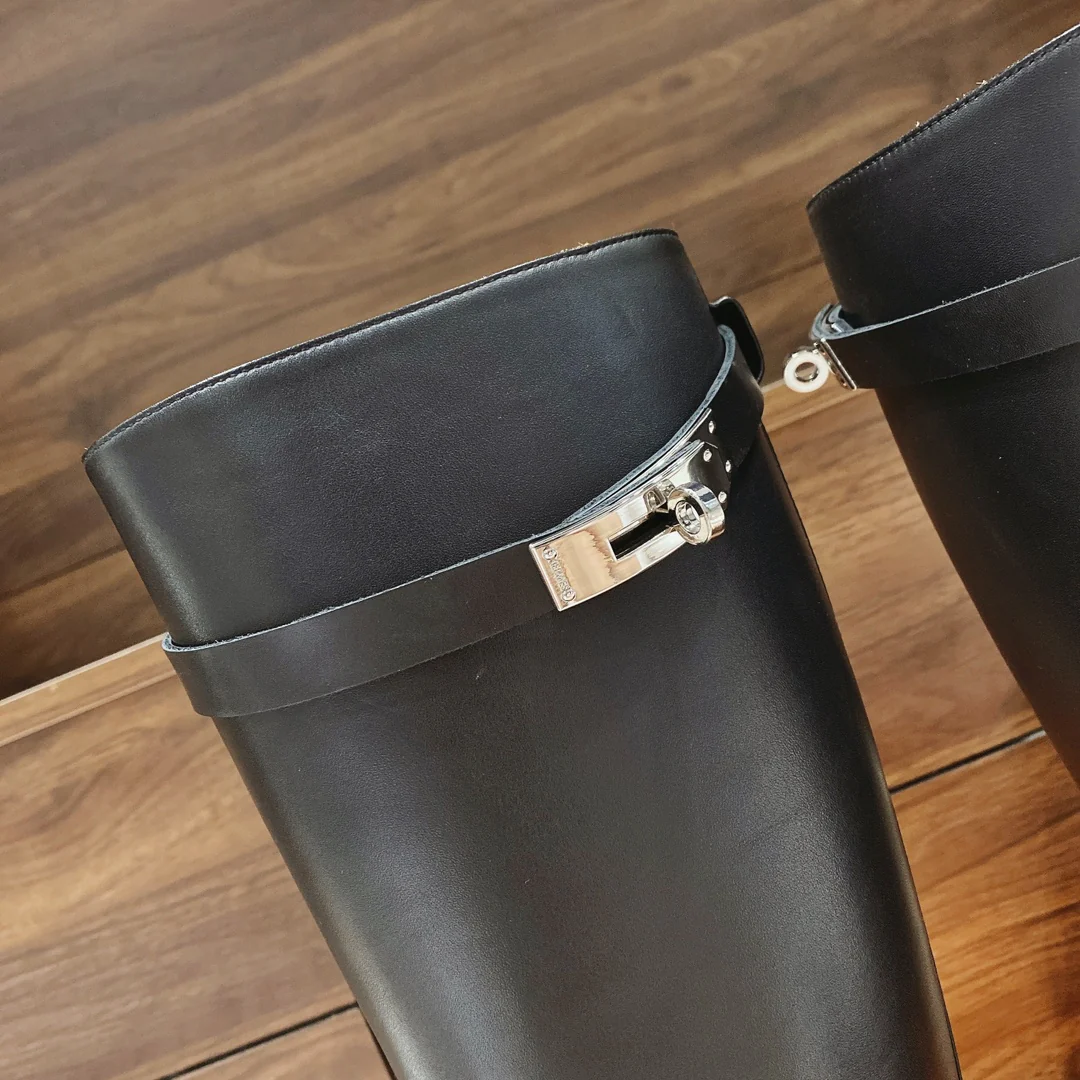 Новая коллекция Hermes осень/зима 2022 - высокие сапоги Kelly - черные