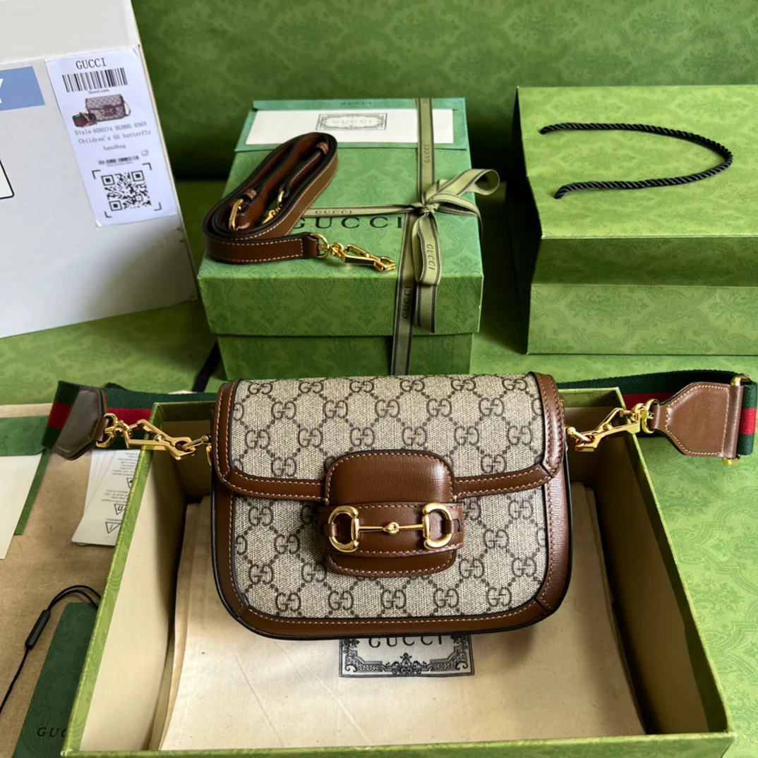 Мини-сумка Gucci Saddle Bag, коричневая, 20 см x 5 x 14 x 5 см