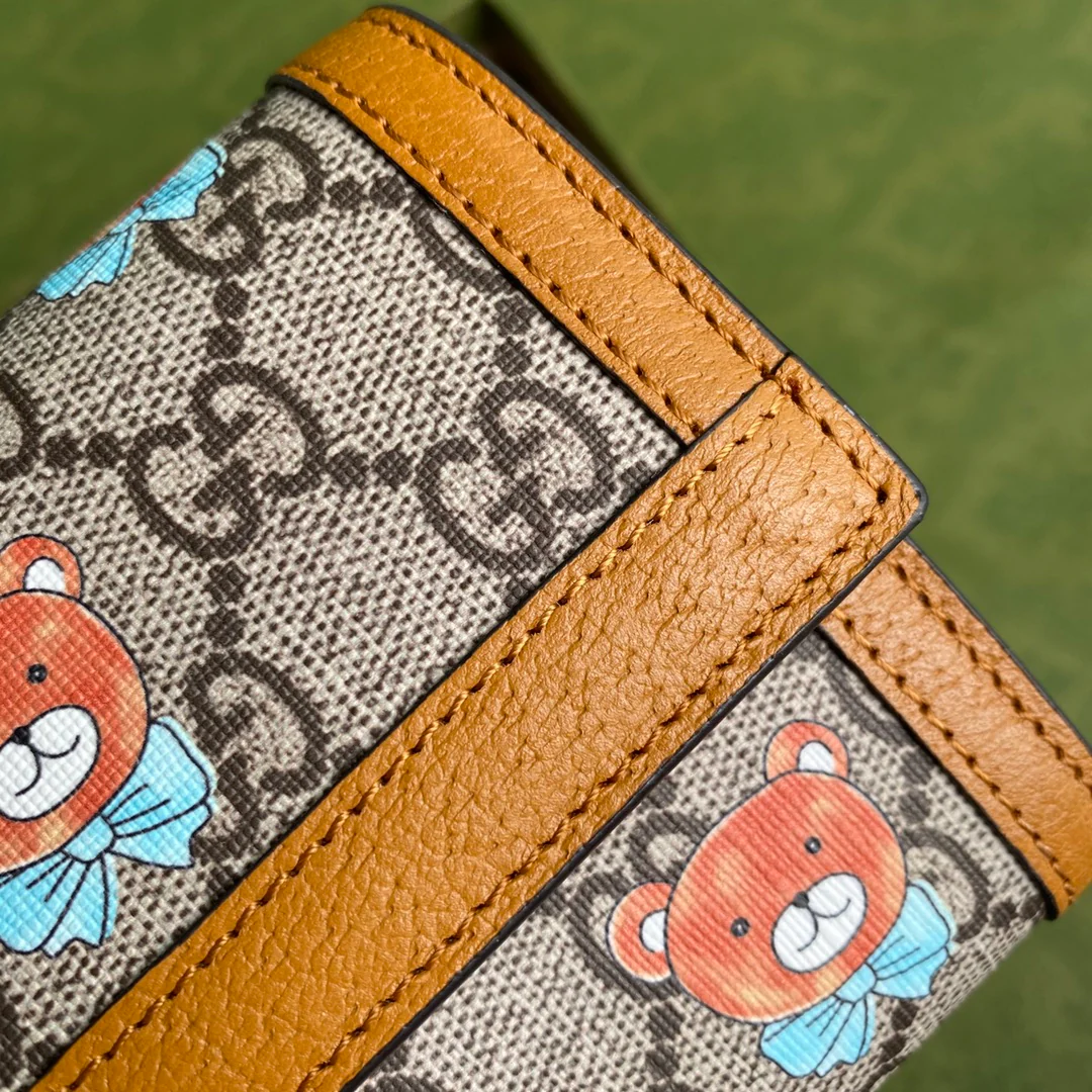 Gucci-泰迪熊联名 翻盖长夹