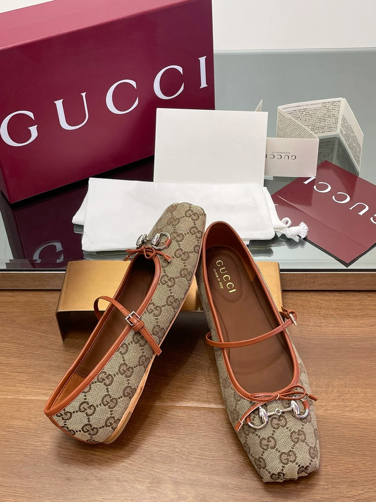 Туфли Gucci 2025 Barre - коричневые