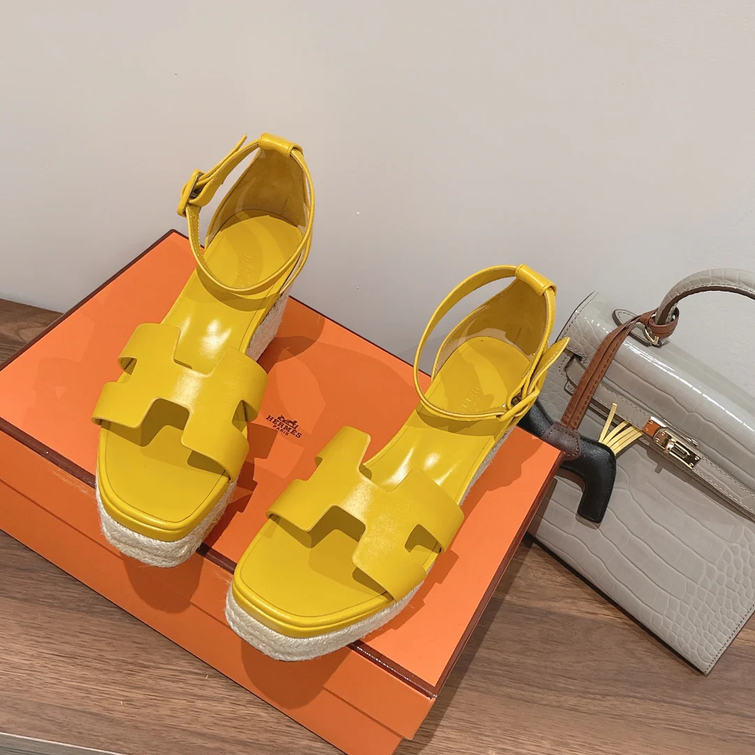 Соломенные сандалии Hermes-Elda - 3