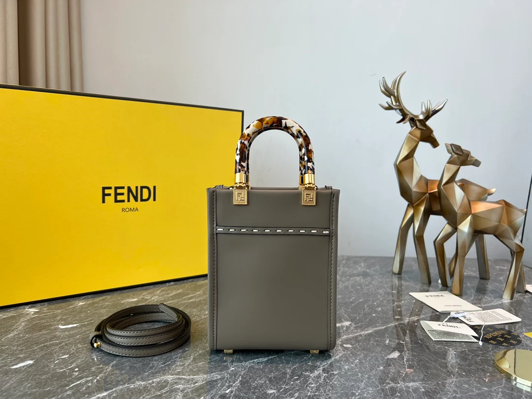 Сумка-тоут Fendi Sunshine - Мини - Цвет: серый (Elephant Grey)