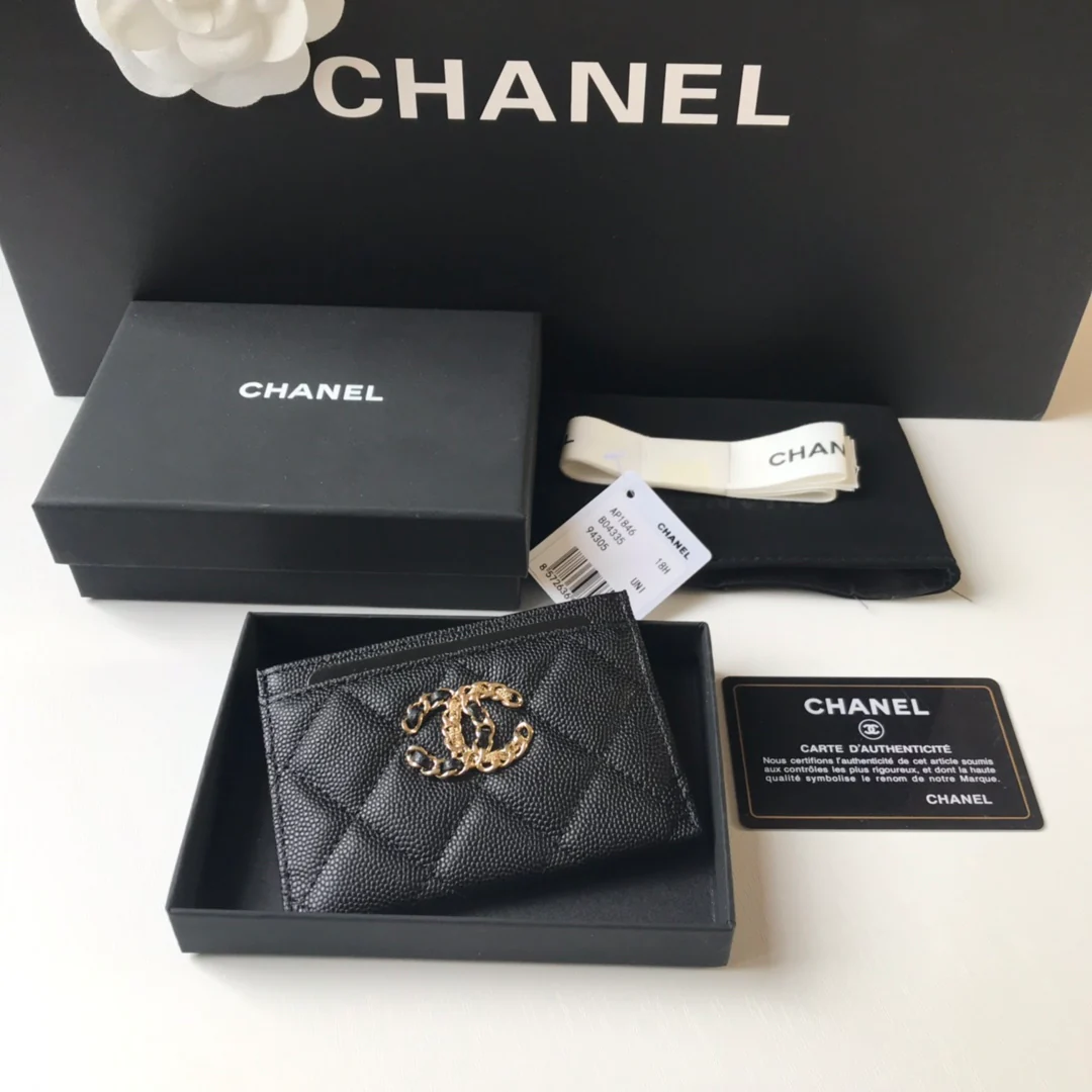 Большой держатель для карт с логотипом Chanel