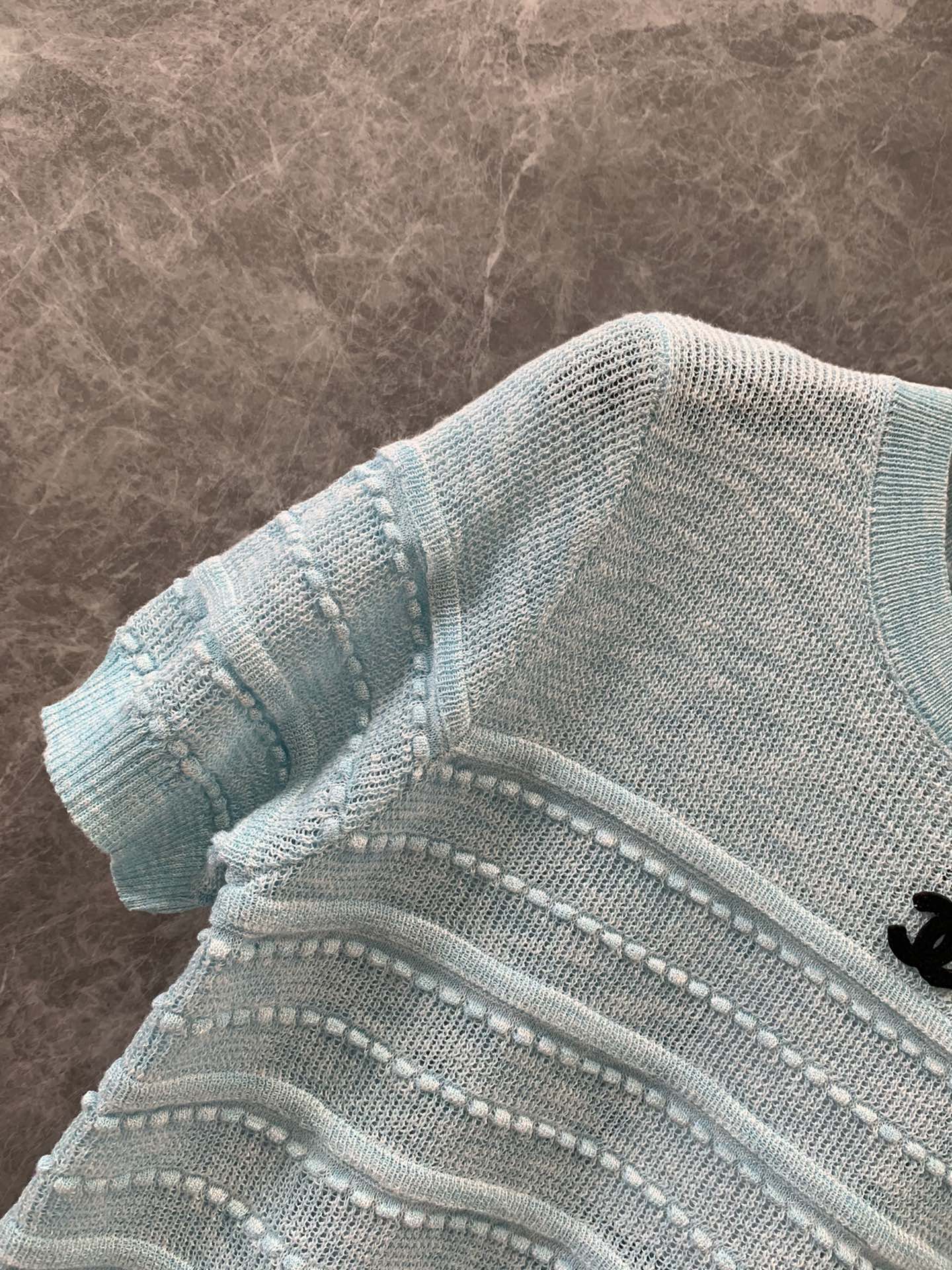 Chanel 2404 - Роскошный вязаный топ - Синий