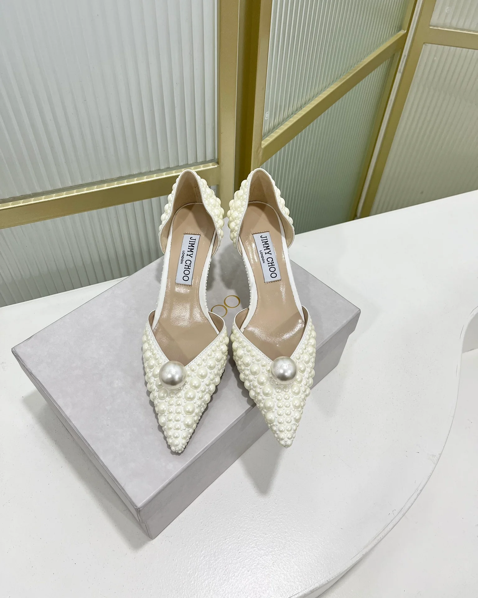 Сандалии Jimmy Retro Pearl Series Flat Sandals - 8-5 см - белые