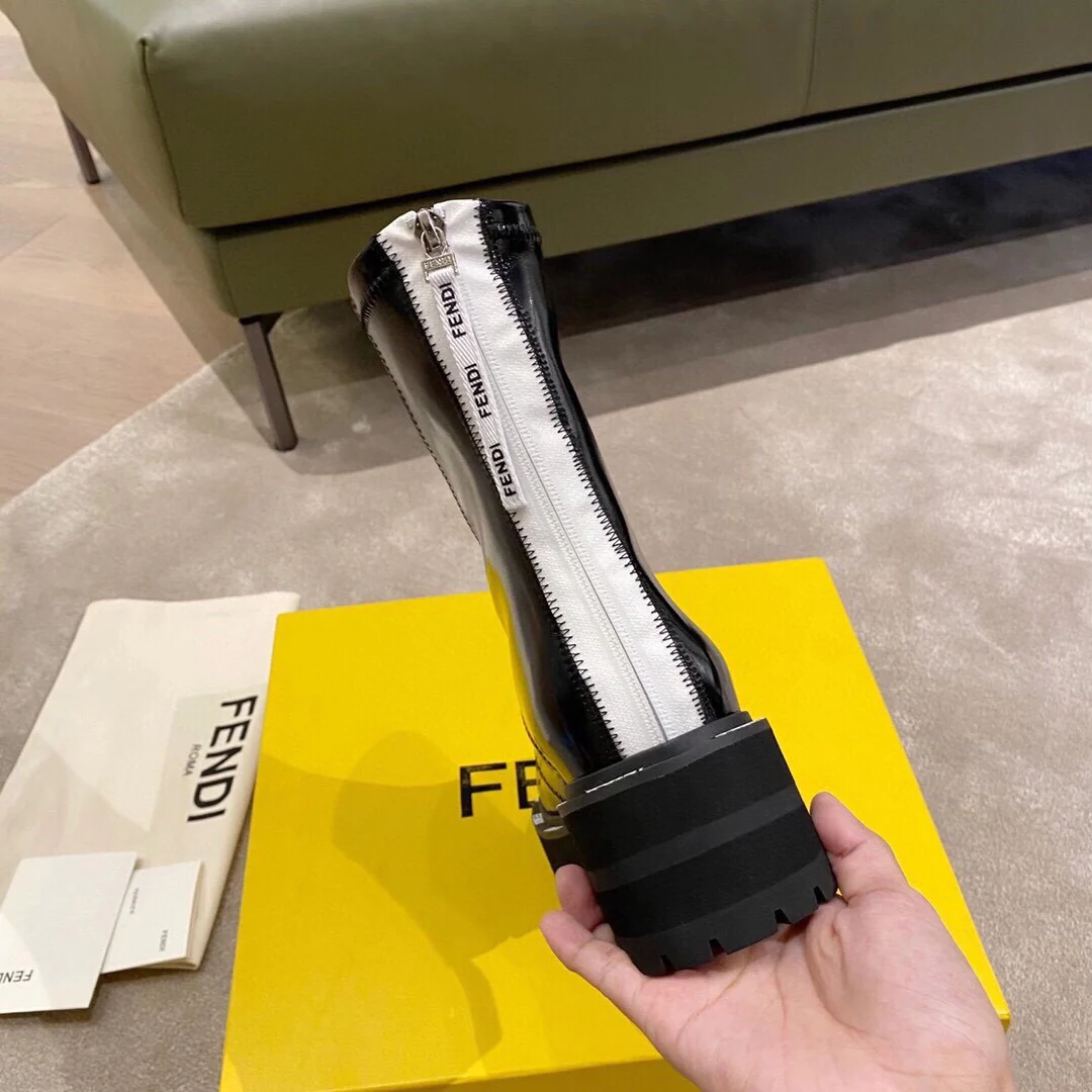 Мотоциклетные ботинки Fendi на платформе - 5 см