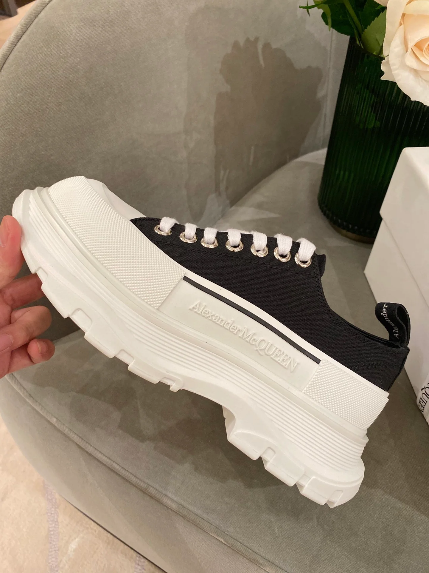 Кроссовки на платформе McQueen из парусины - унисекс - черные