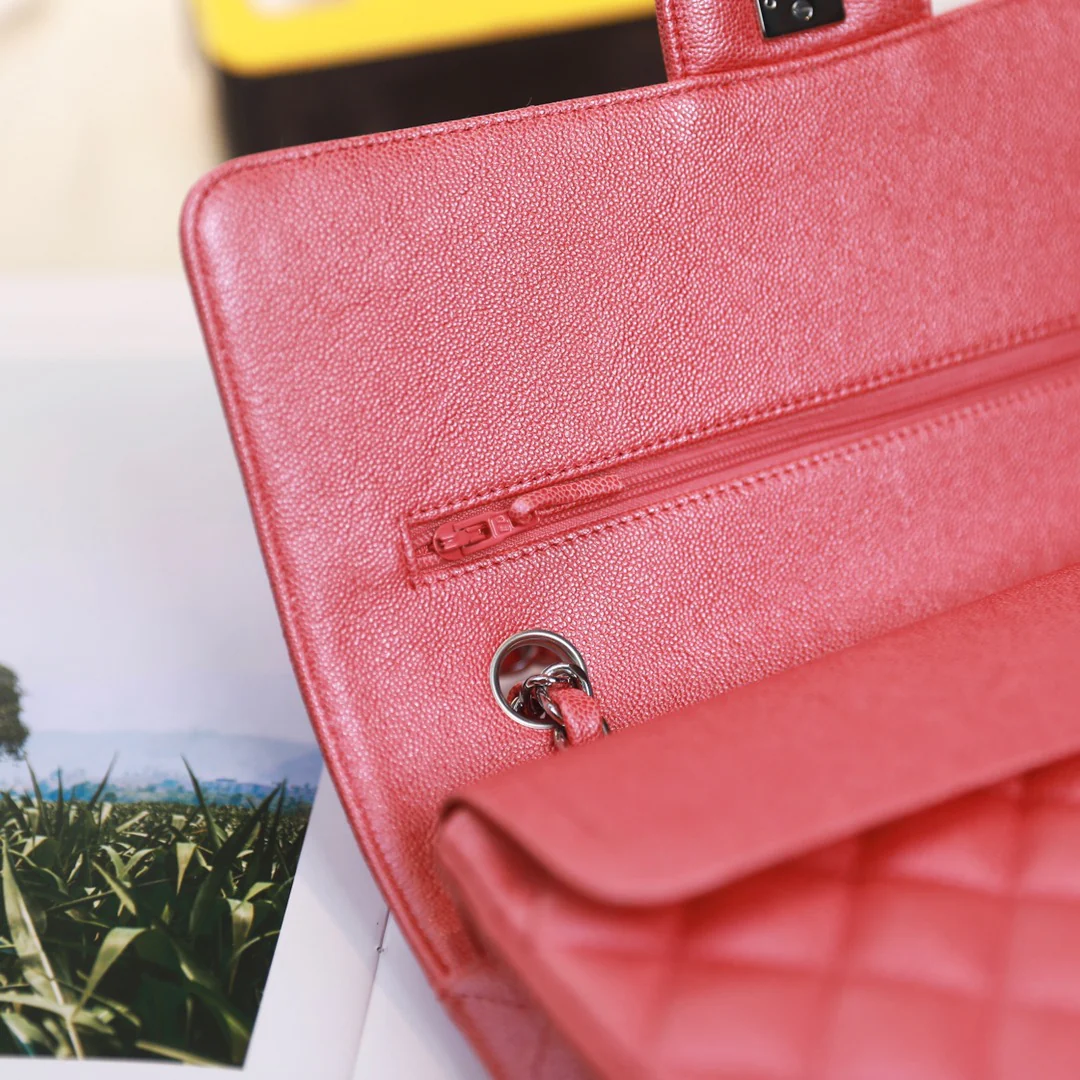 Сумка Chanel Spring/Summer 2019 Ant Pattern CF с перламутровой розовой серебряной пряжкой - 25 см