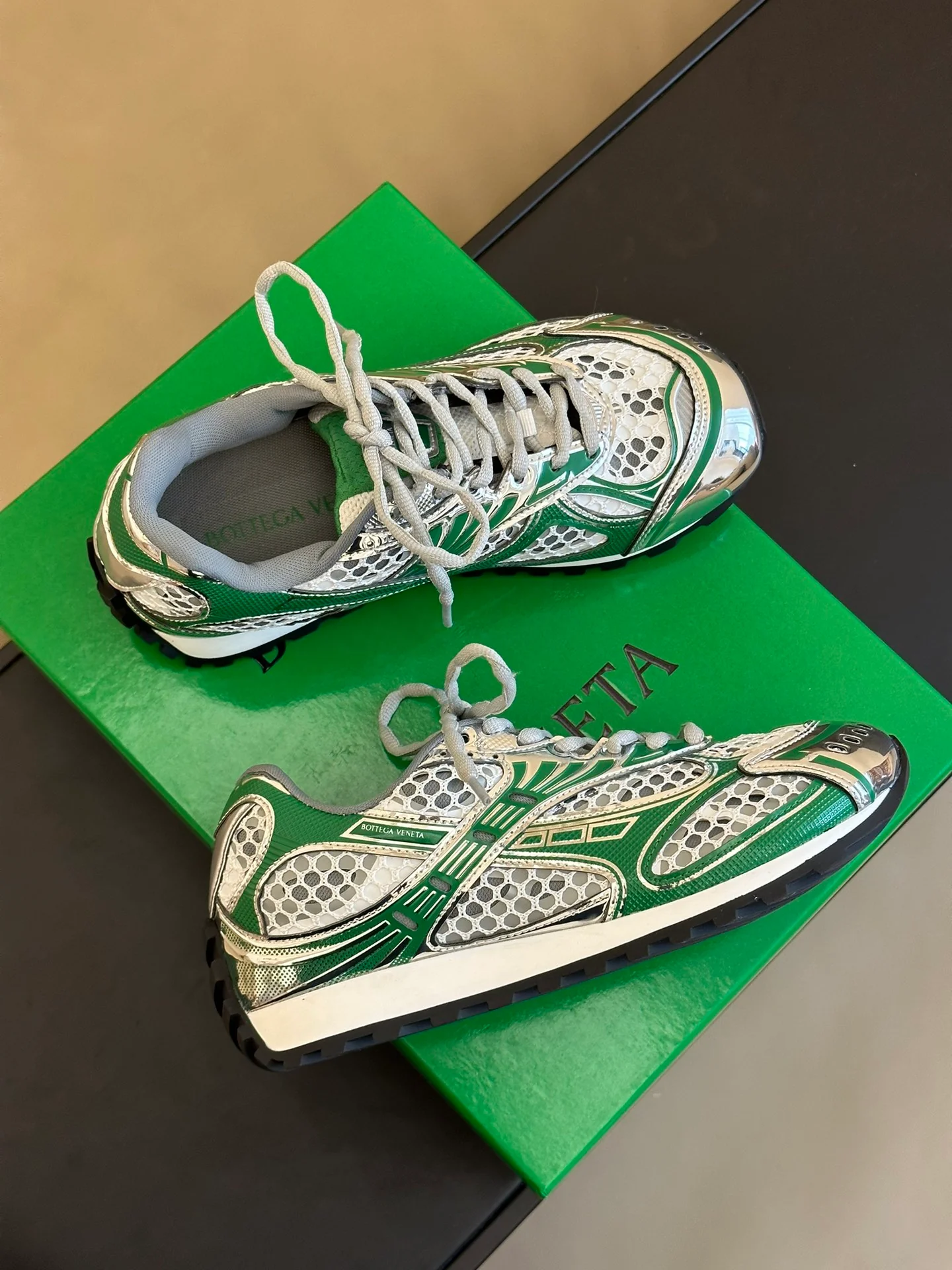 Новинка BV-2023 - Прощальная коллекция дизайнера Orbit - Повседневные кроссовки - Унисекс - Серебристо-зеленые