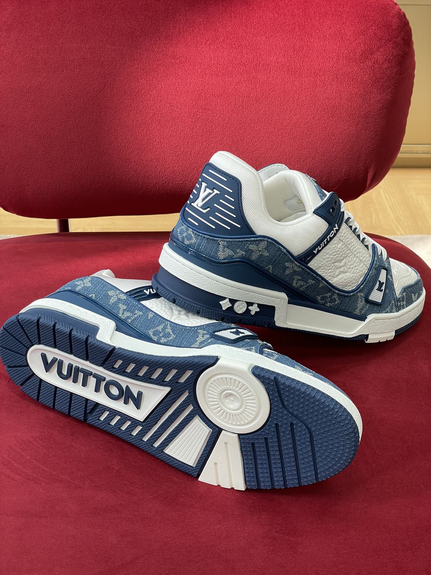 Кроссовки LV Trainer Series - Спортивная обувь - Унисекс - Бело-синие