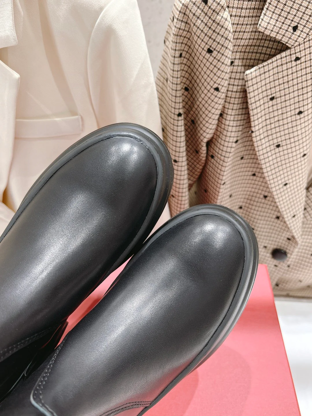 Ботинки на платформе до середины икры Valentino - черные