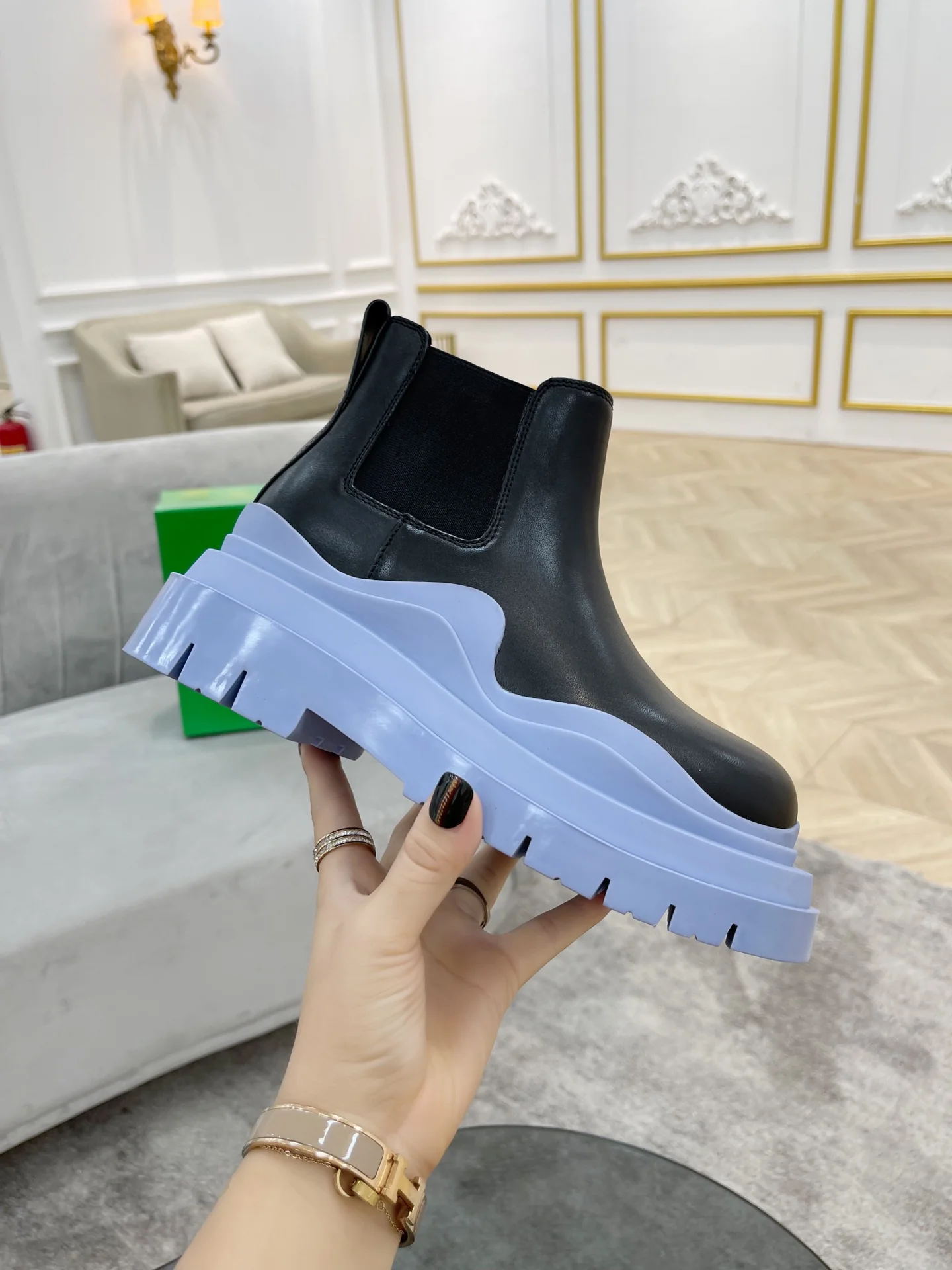 BV - Светло-голубые - Ботинки на низкой платформе