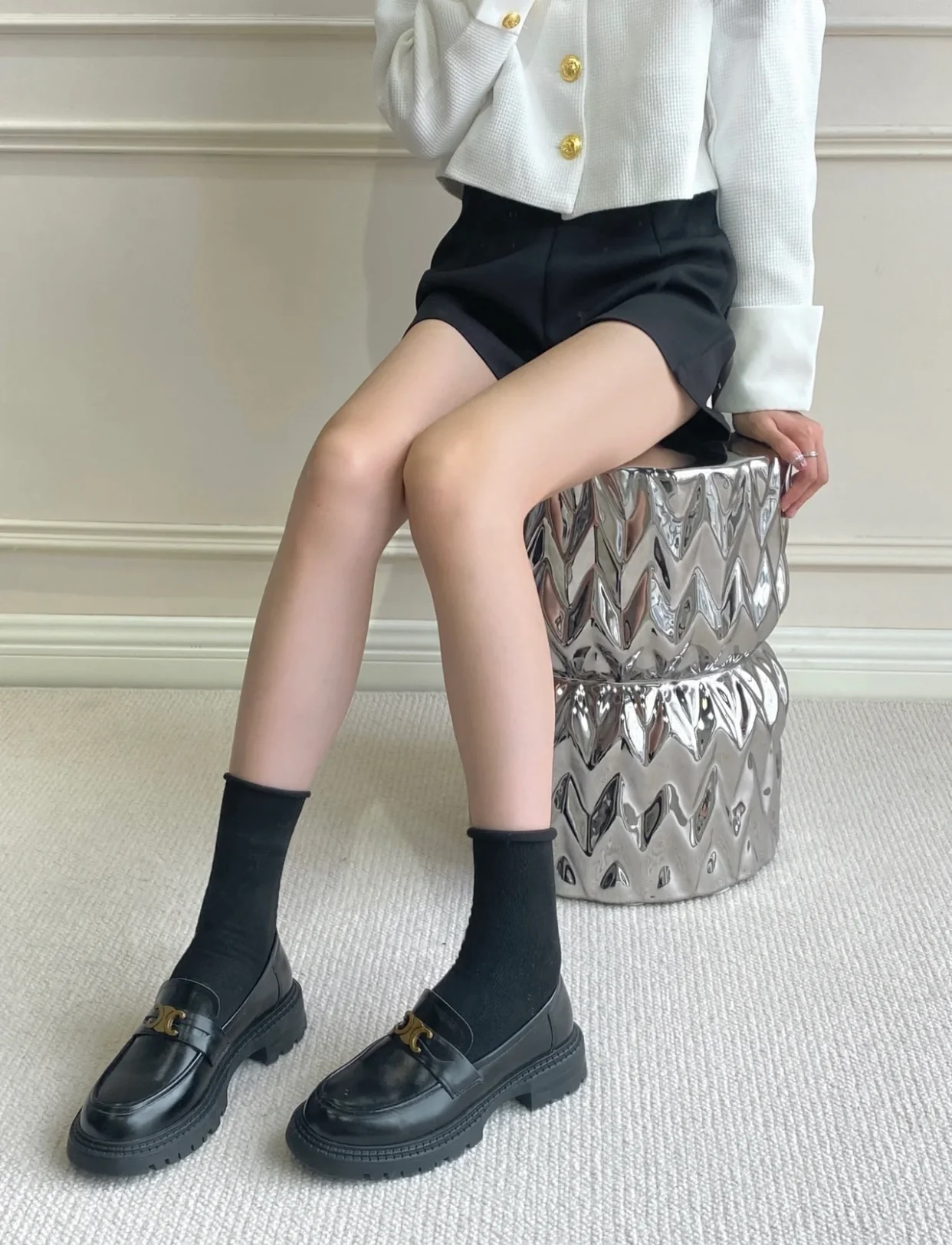 Туфли Celine Arc de Triomphe в афро-стиле - черные