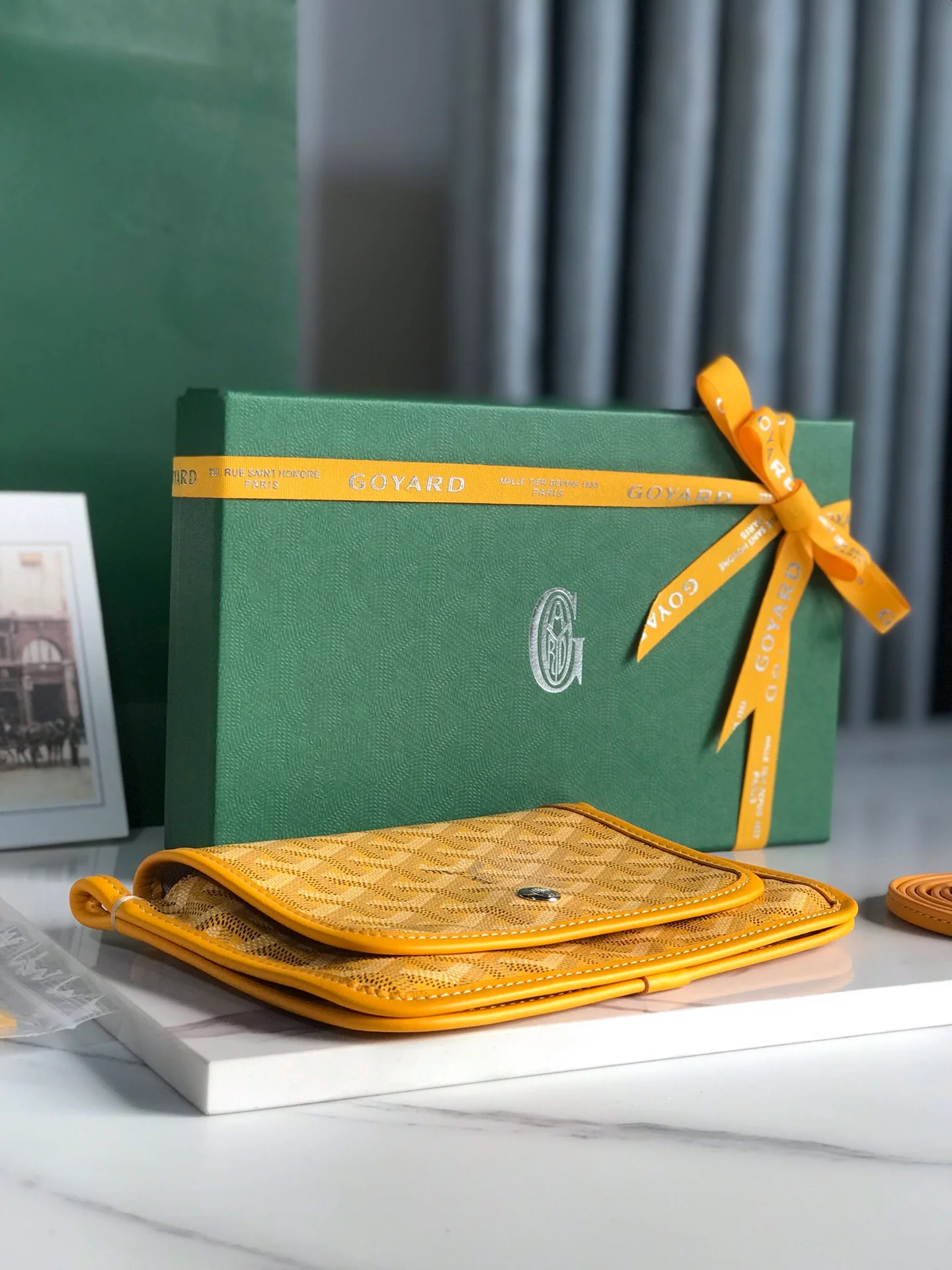 Тройная плоская сумка Goyard Plumet Series - желтый