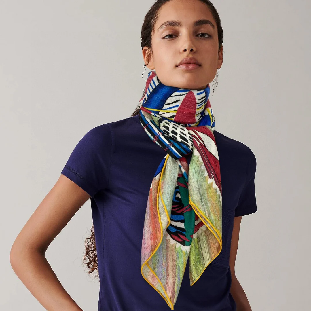 Шарф Hermes Square Kitten Scarf - 140 см - 70% кашемир - 30% шелк