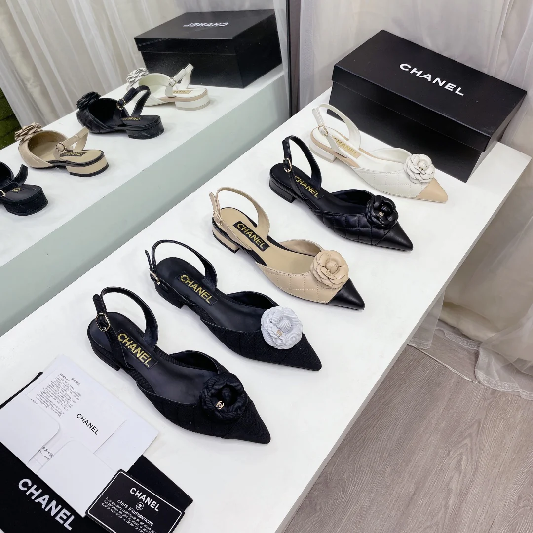 Балетки Chanel Camellia - Черные - 1