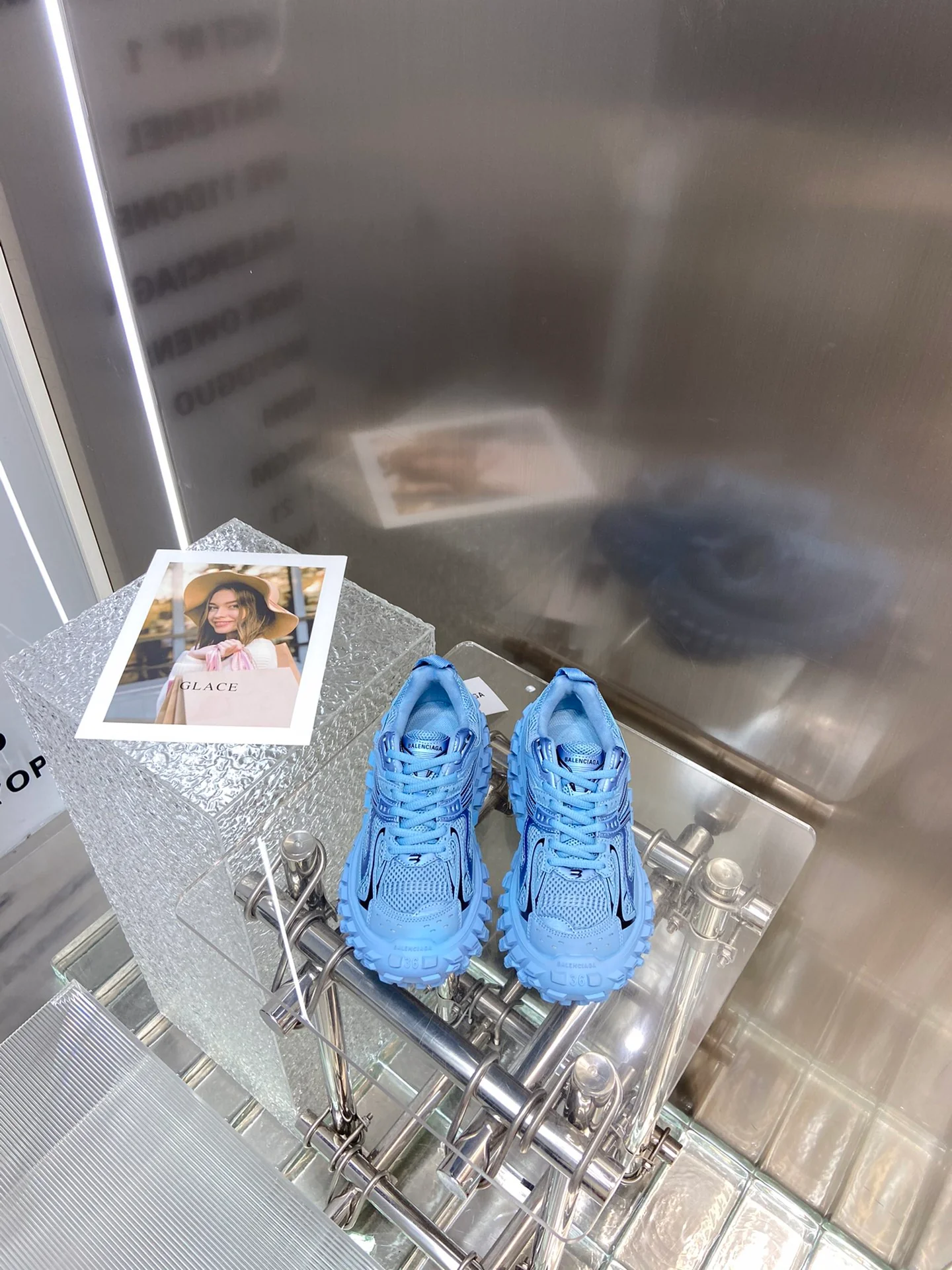 Массивные кроссовки Balenciaga в стиле автомобильных шин - унисекс - синие