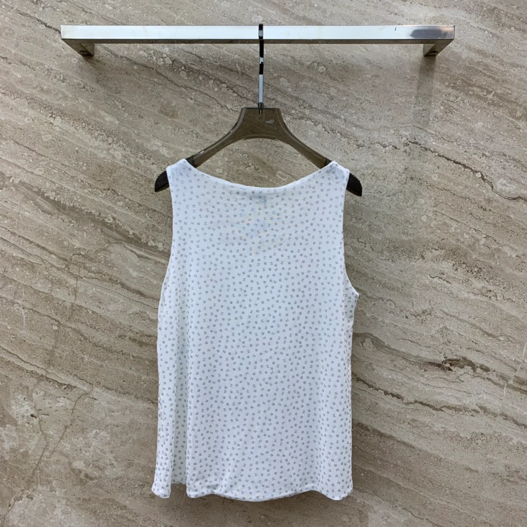 Chanel 2403 - Свободный жилет без рукавов из серебристой пряжи 