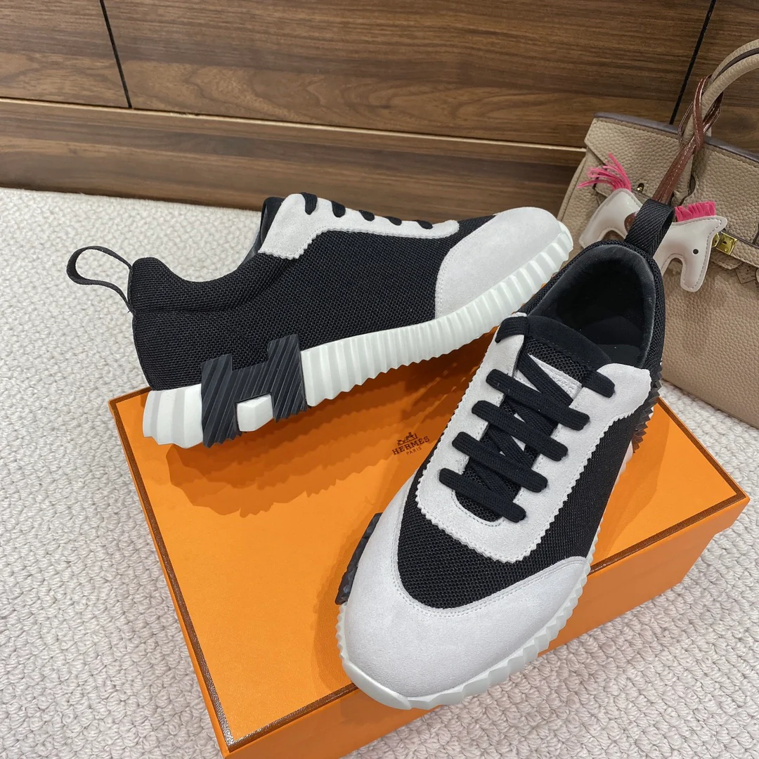 Весенняя коллекция Hermes 2022 — Спортивная повседневная обувь — Унисекс — Черно-белая