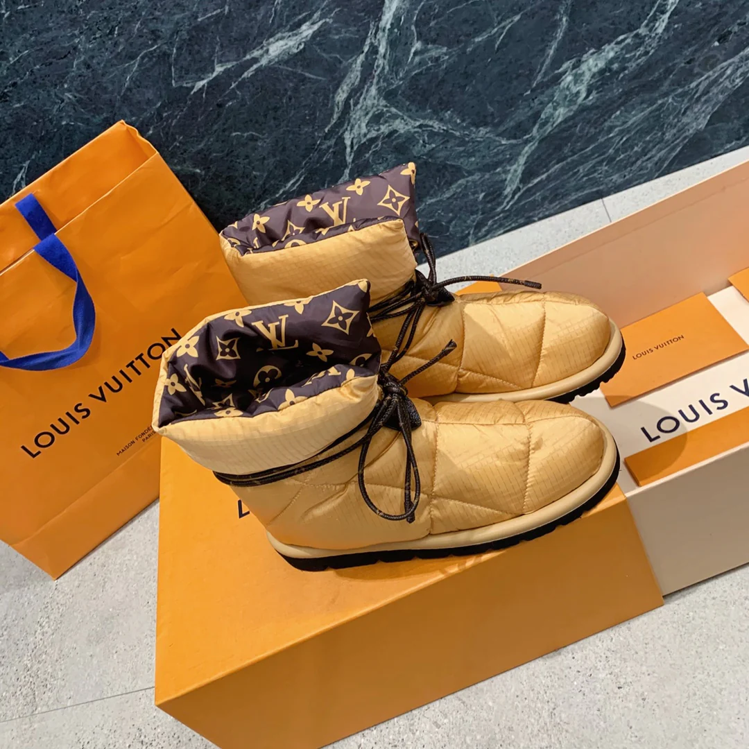 Снежные ботинки LV - коричневые