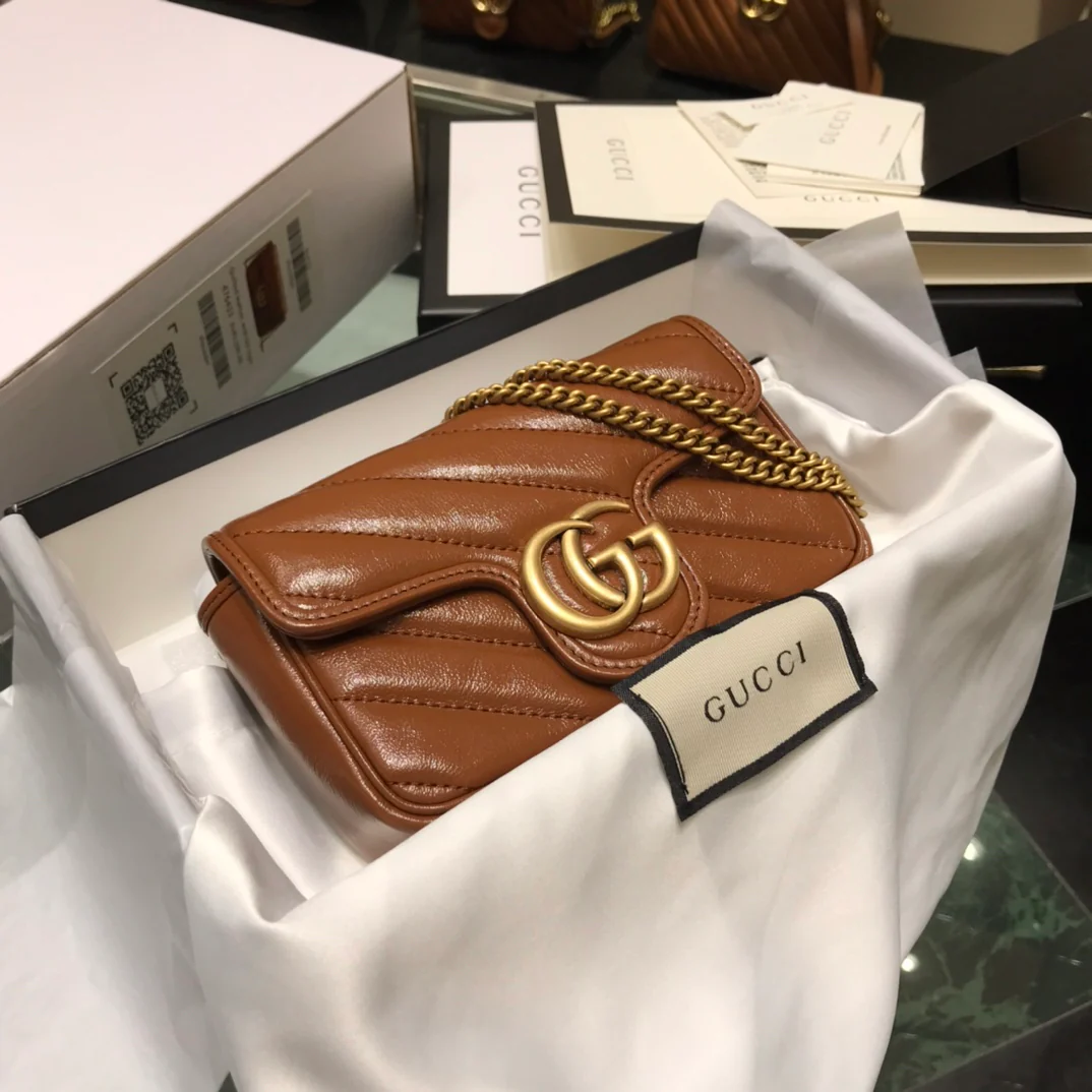 Gucci-Mini Marmont-焦糖色
