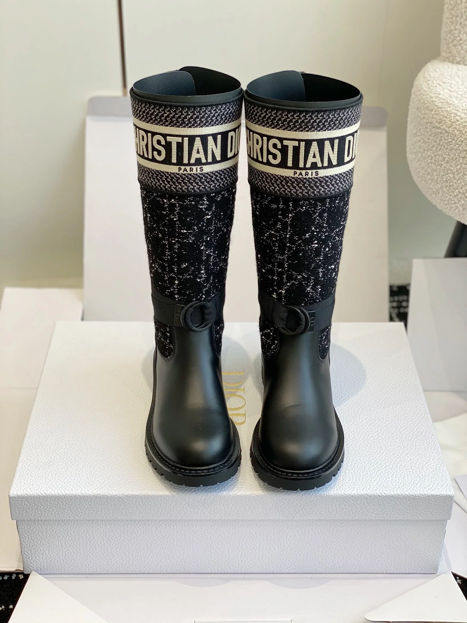 Ботинки Dior 2024 Graffiti Rider — черные