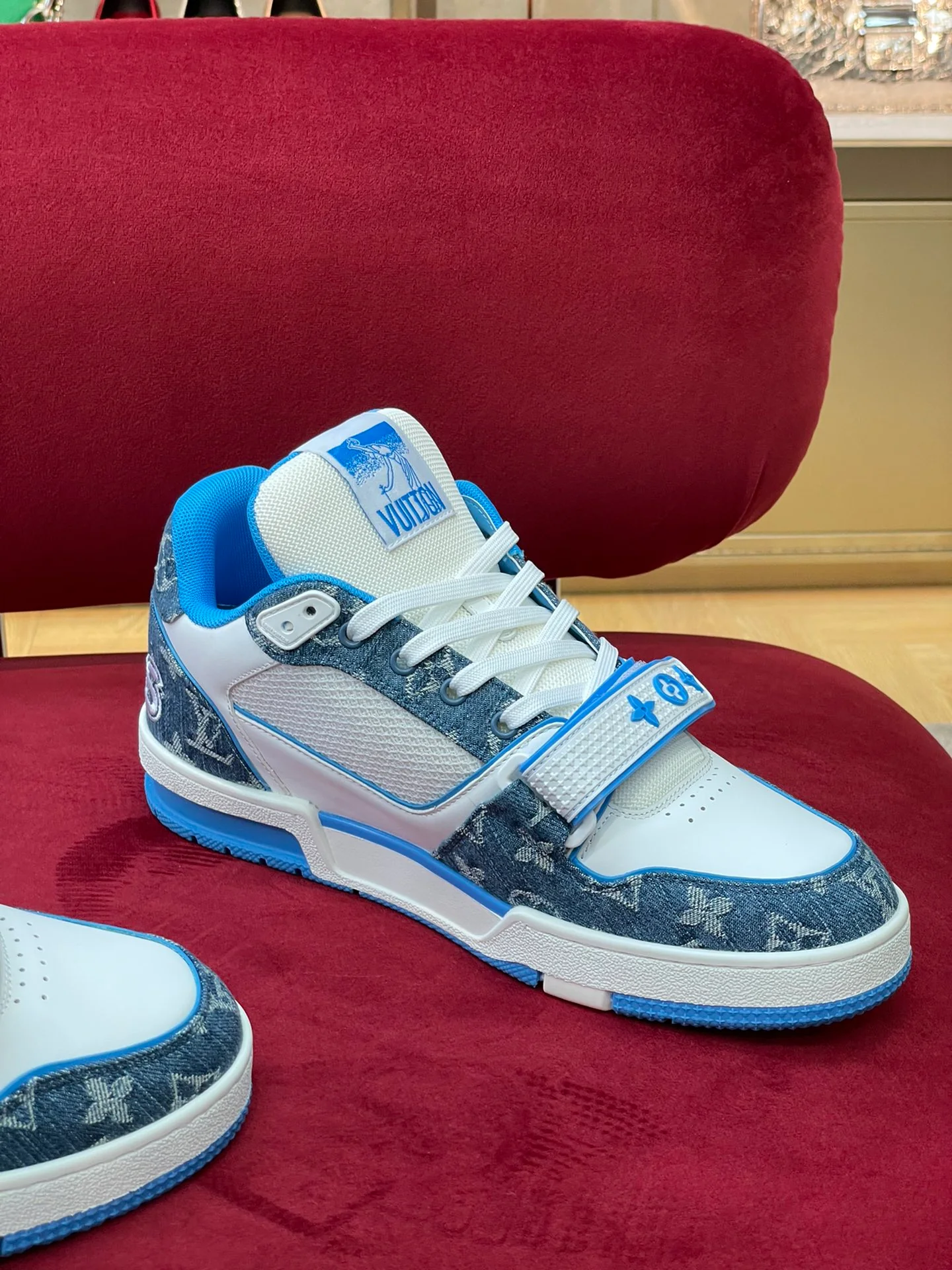 Кроссовки LV Trainer Series - Спортивная обувь - Унисекс - Бело-синие - 1