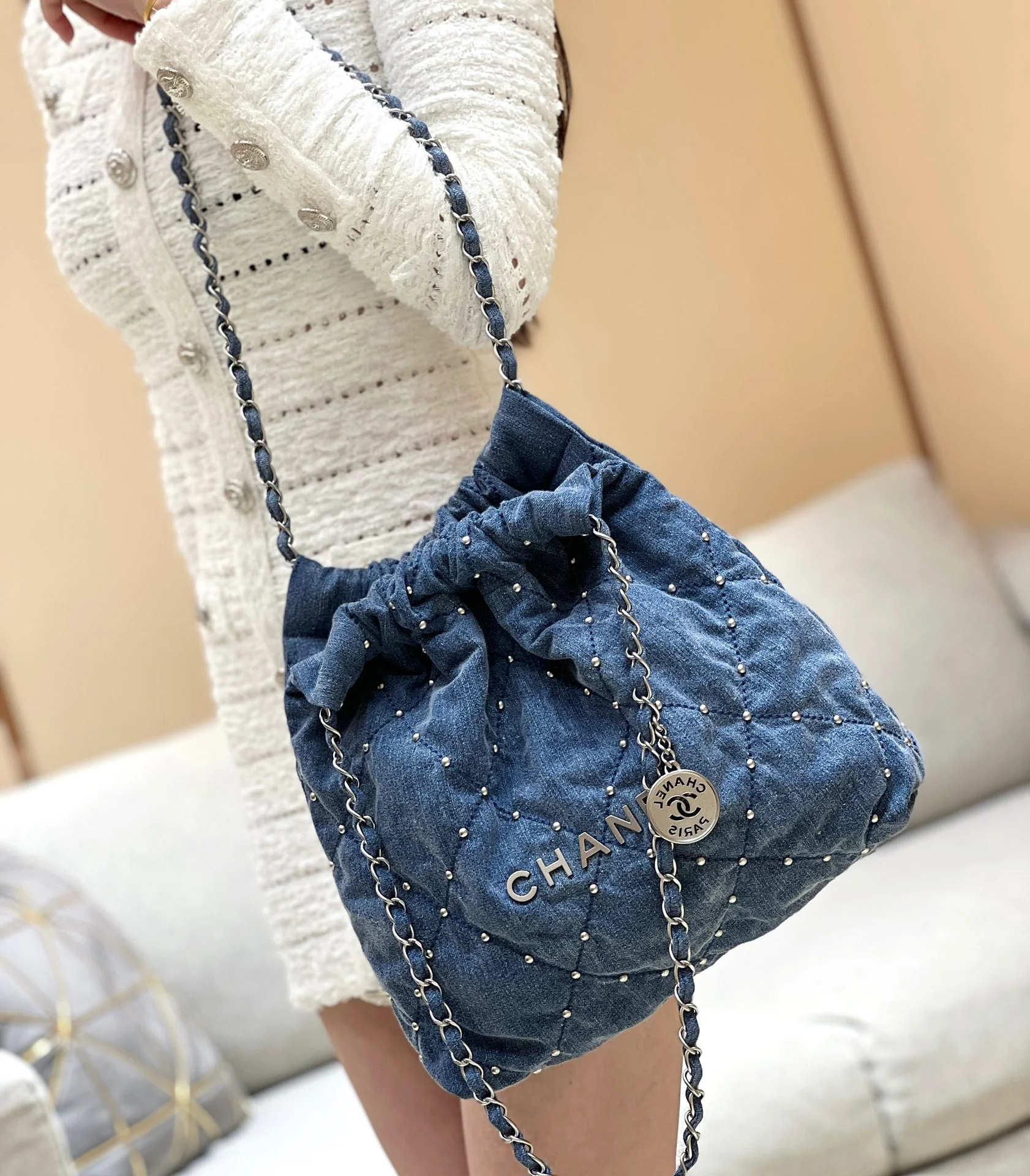 Сумка Chanel 24s 22 Series Rivet Denim Bag - Маленькая