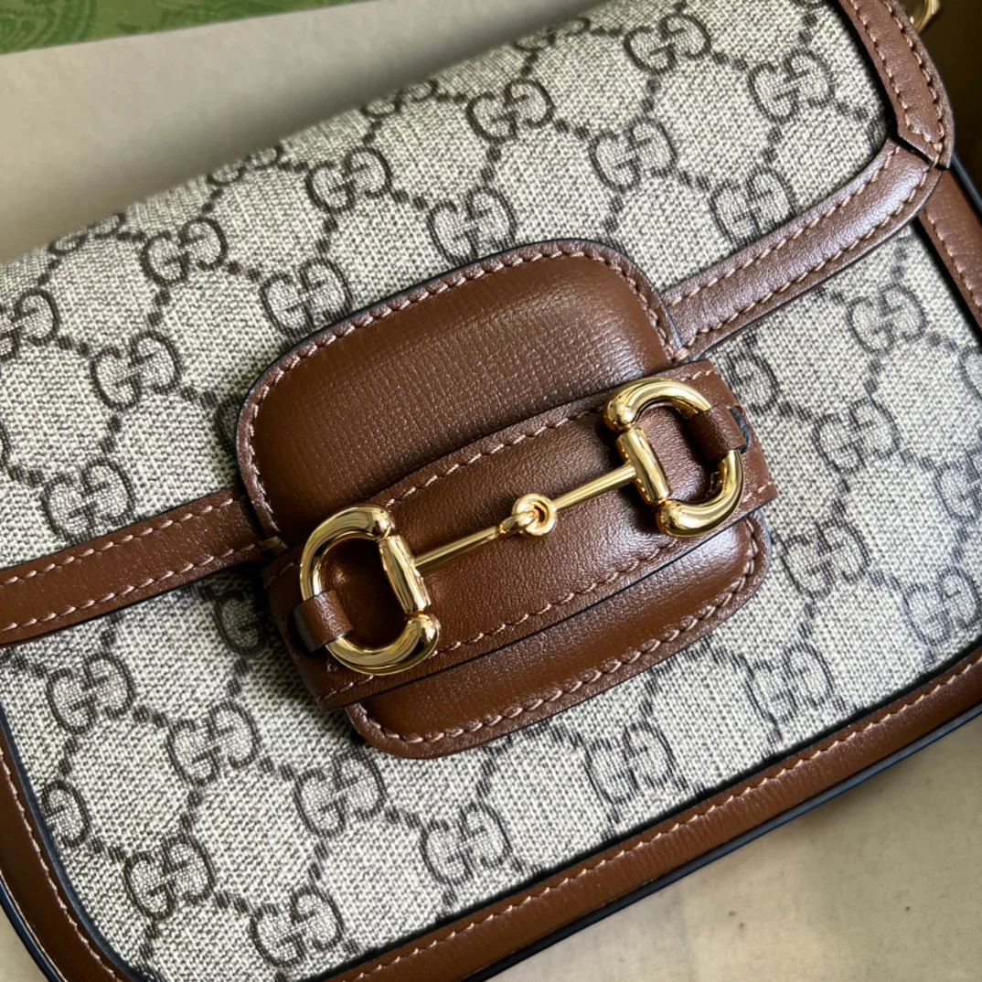 Мини-сумка Gucci Saddle Bag, коричневая, 20 см x 5 x 14 x 5 см
