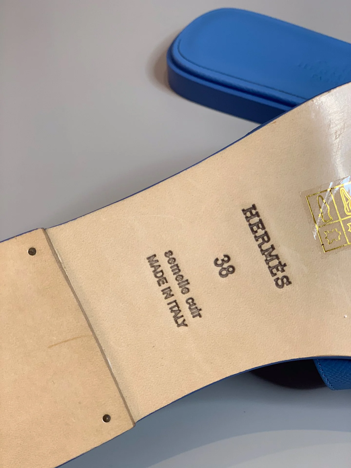 Новинка 2022 года от Hermes - Тапочки с отпечатком руки - Синие - 1